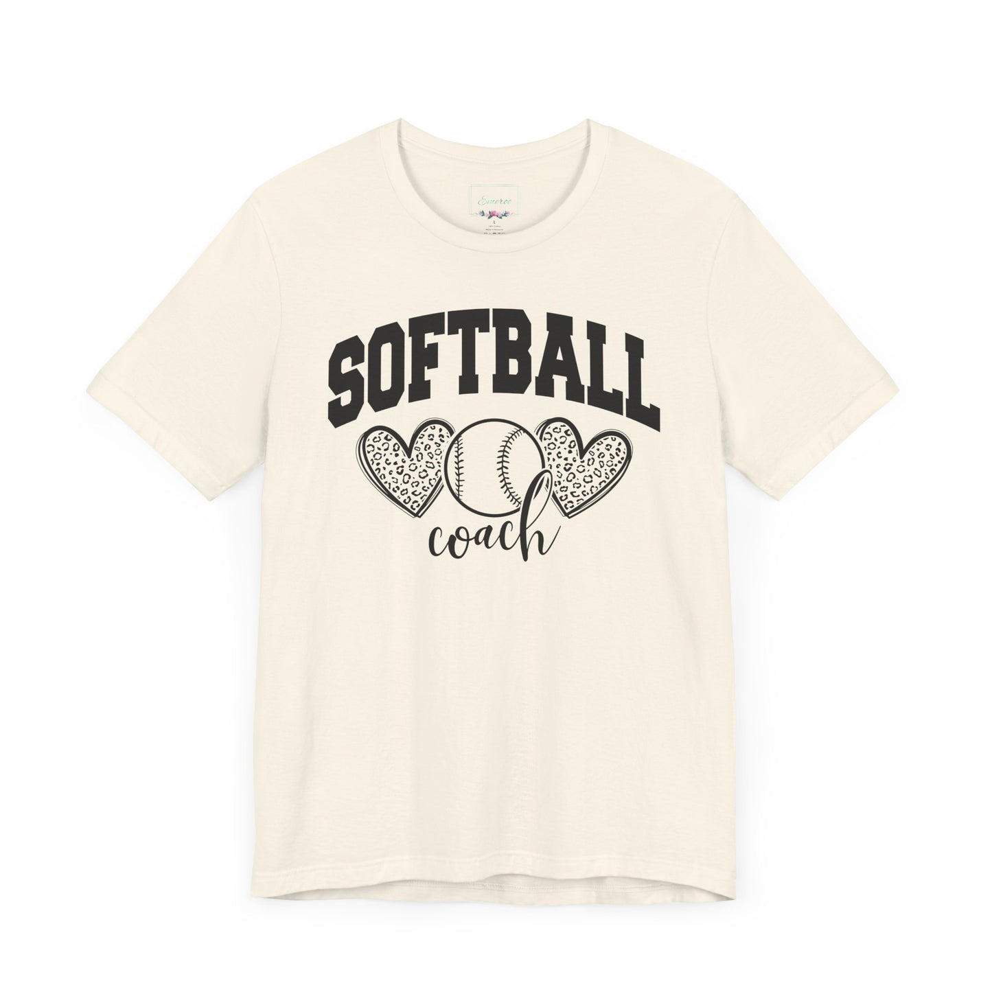 Softball Coach Hearts T Shirt (Light)