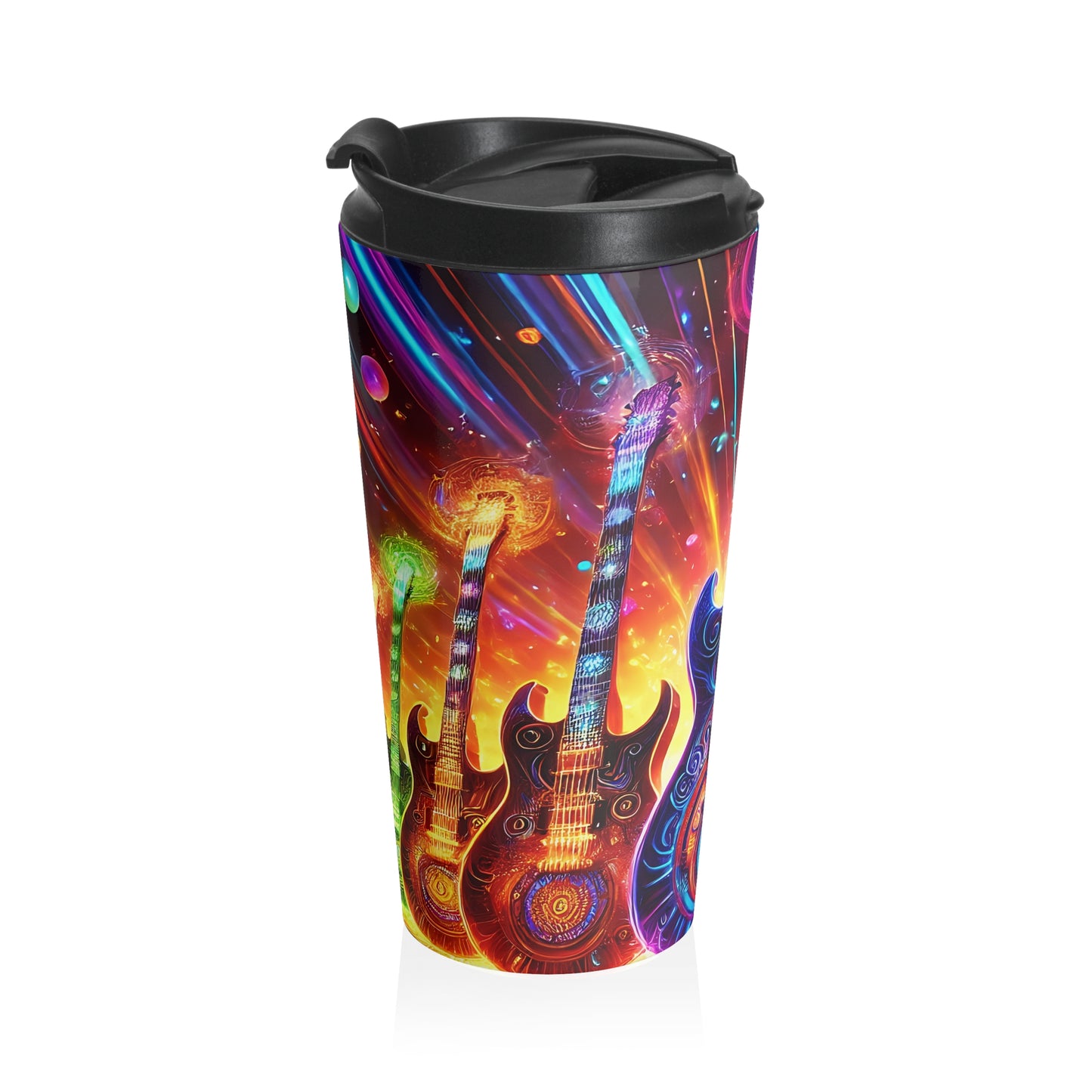 Retro Guitar Stainless Steel Travel Mug