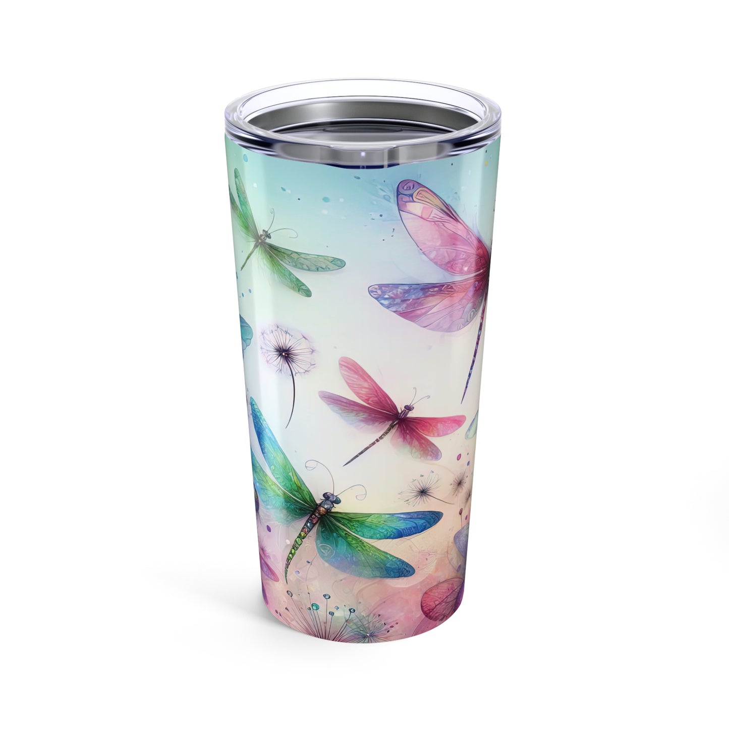 Colorful Watercolor Dragonflies Tumbler 20oz