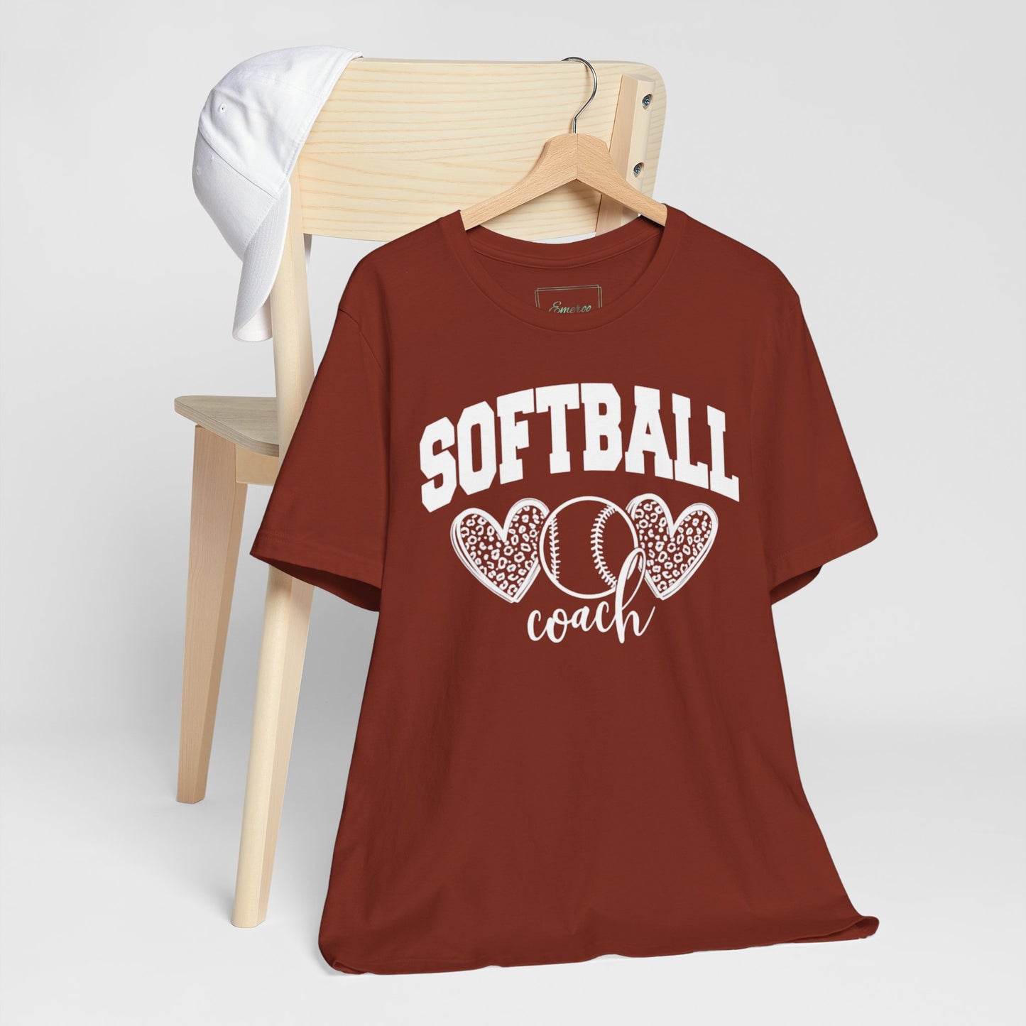 Softball Coach Hearts T Shirt (Dark 1)
