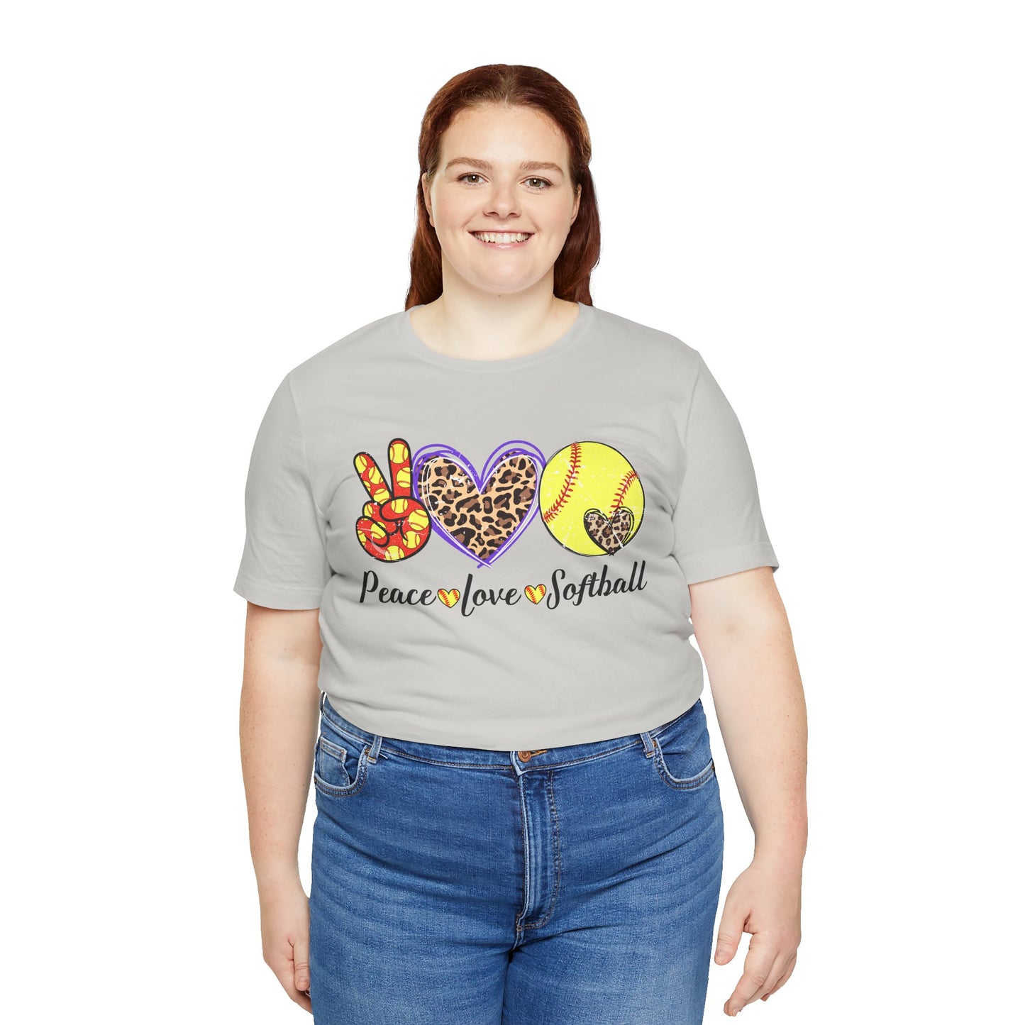 Peace Love Softball T Shirt (Light)