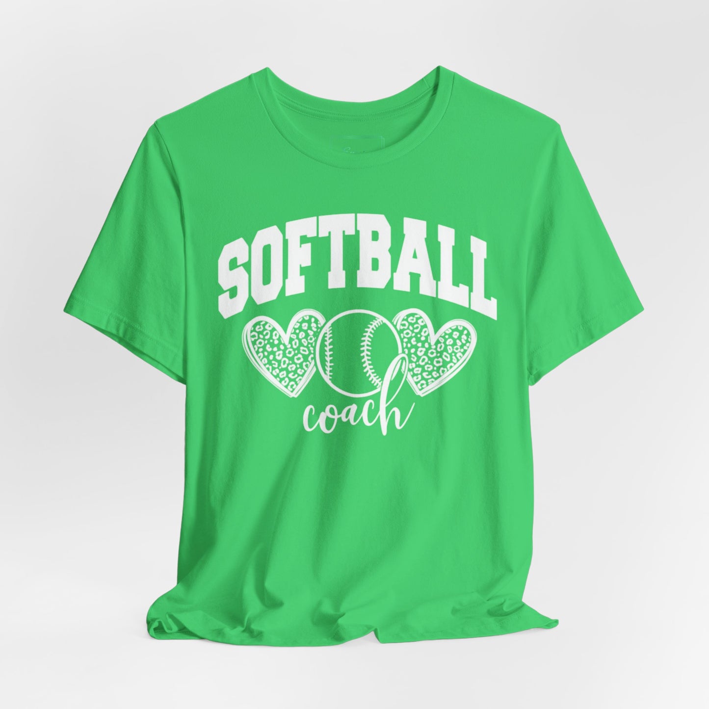 Softball Coach Hearts T Shirt (Light 2)