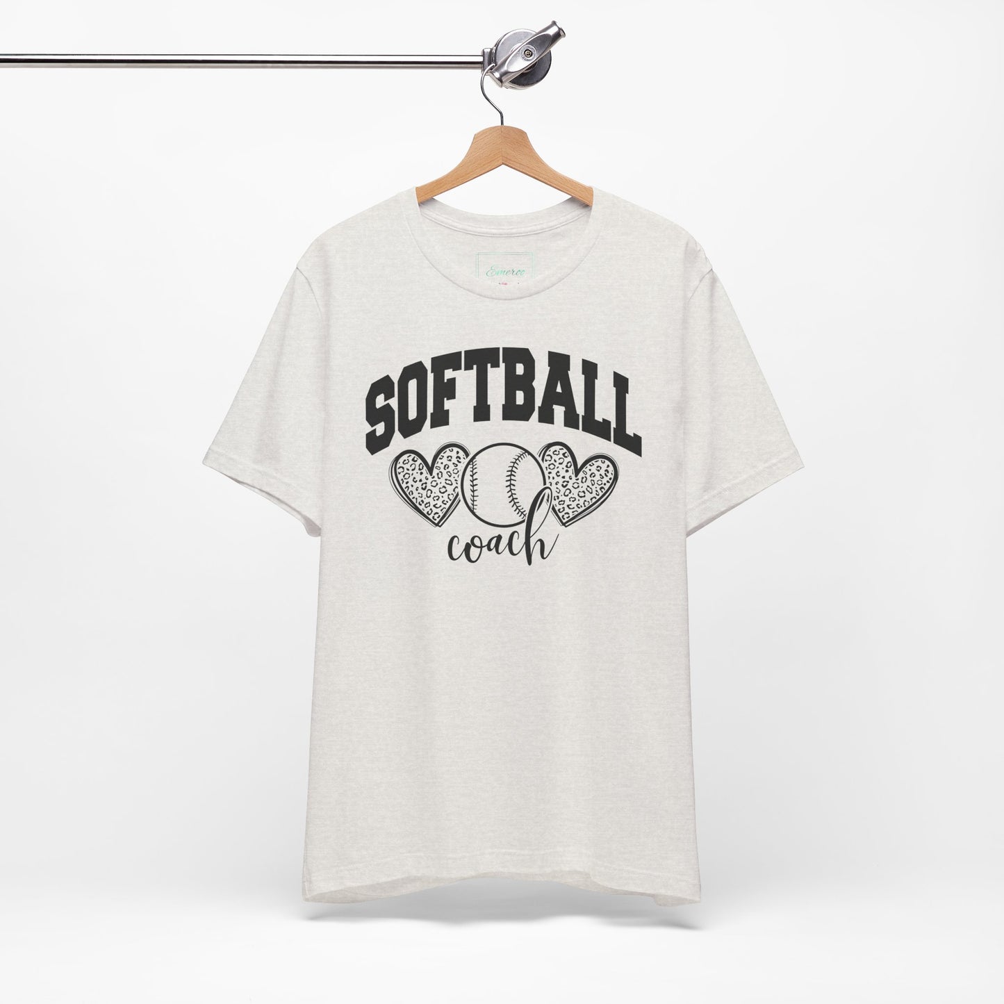 Softball Coach Hearts T Shirt (Light)