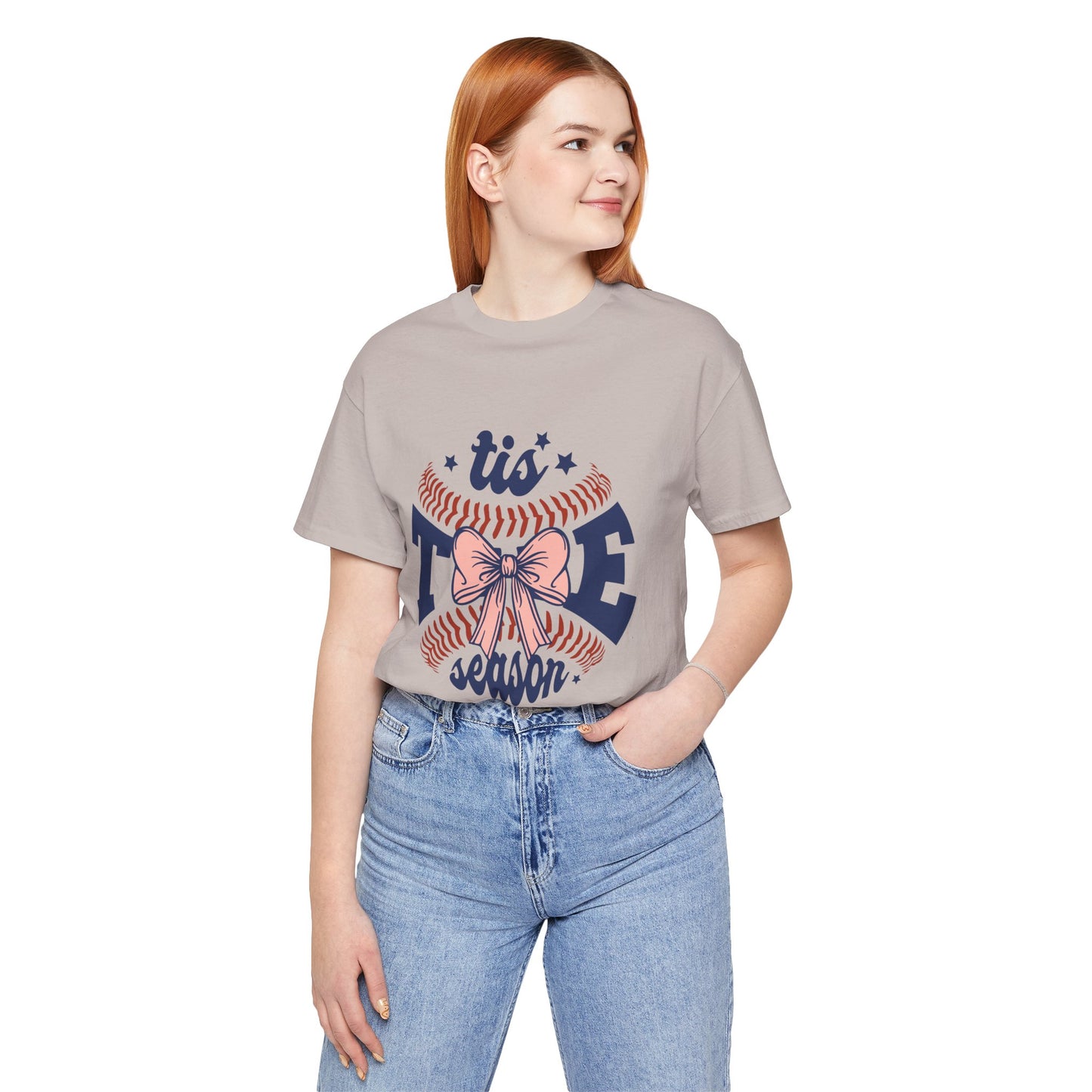 "Tis Tee Season Unisex Jersey Short Sleeve Tee - Perfect for Baseball Lovers"