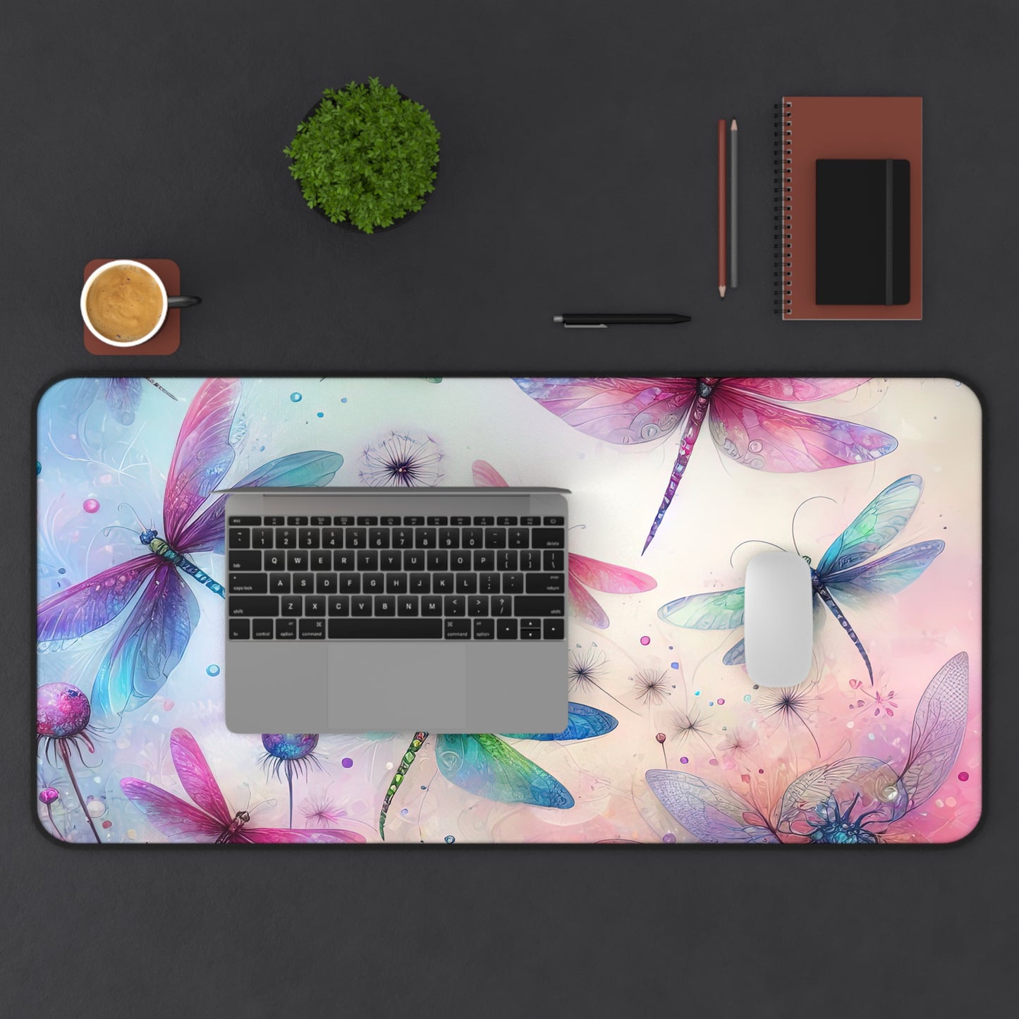 Watercolor dragonfly Desk Mat