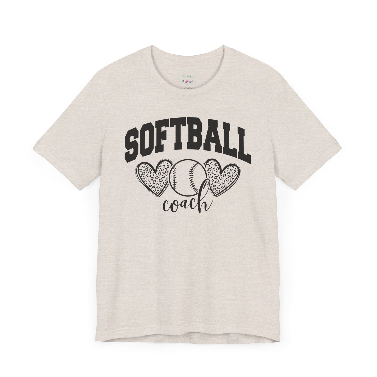 Softball Coach Hearts T Shirt (Light)