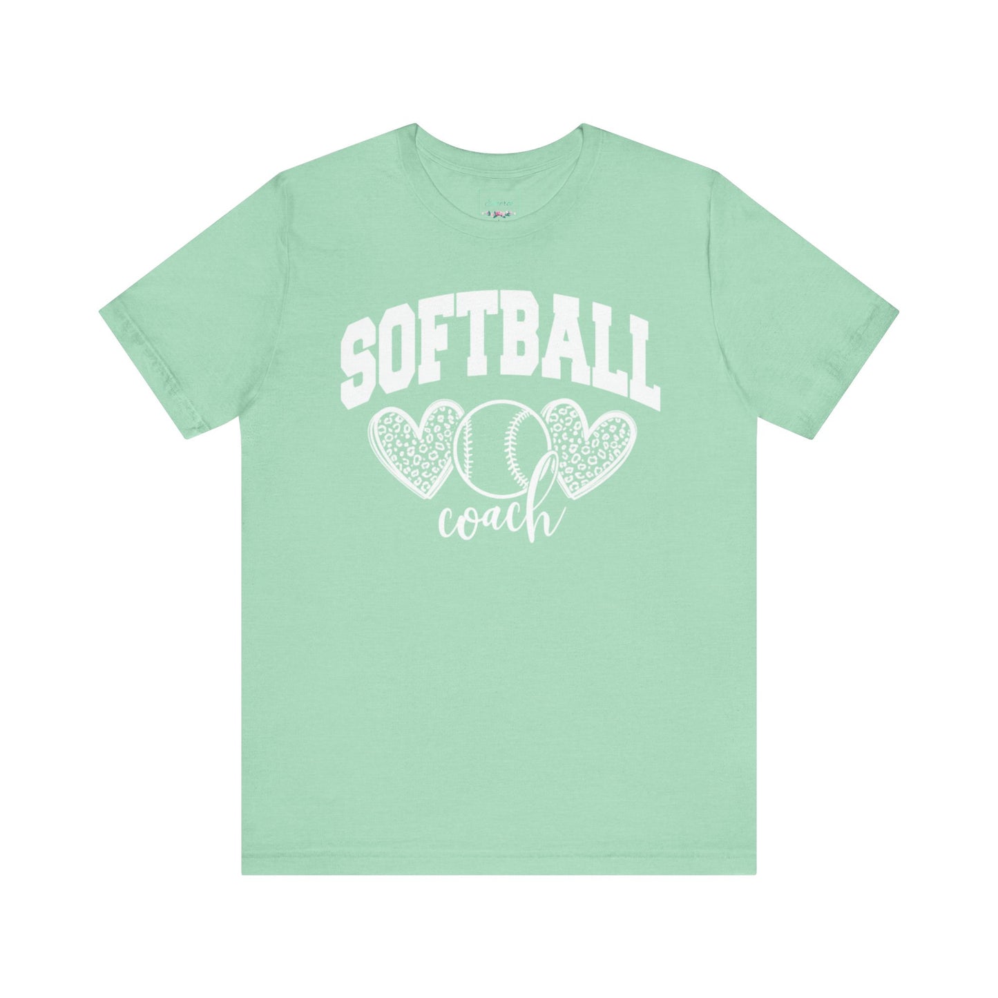 Softball Coach Hearts T Shirt (Light 2)