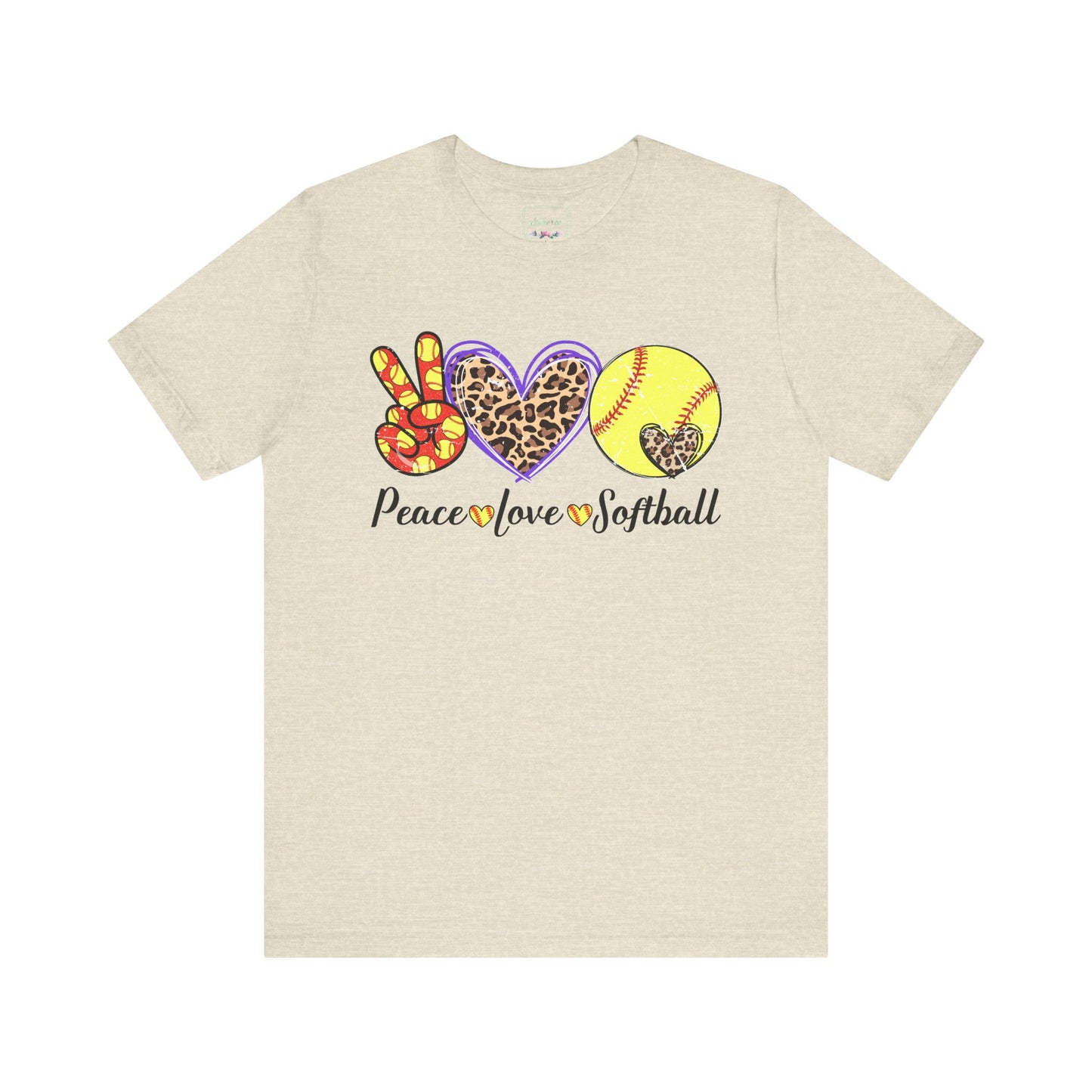 Peace Love Softball T Shirt (Light)