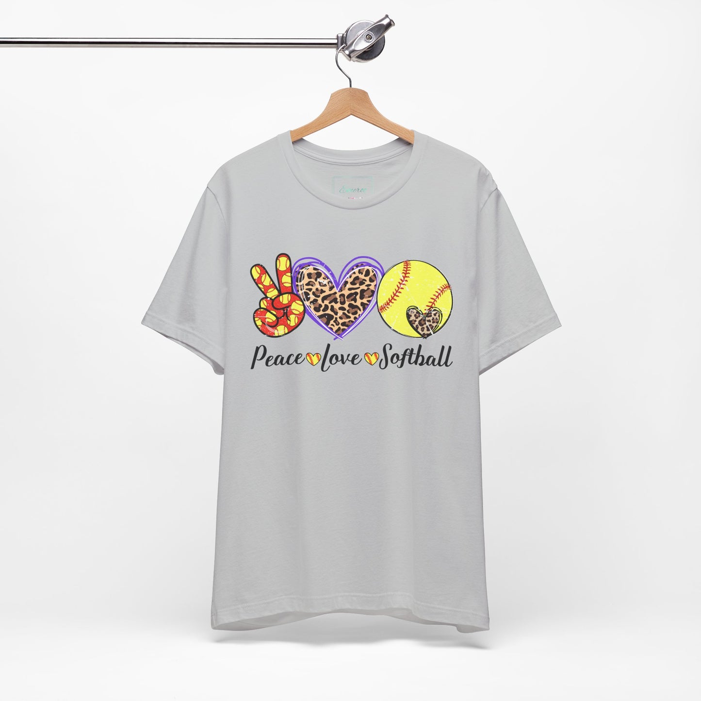 Peace Love Softball T Shirt (Light)