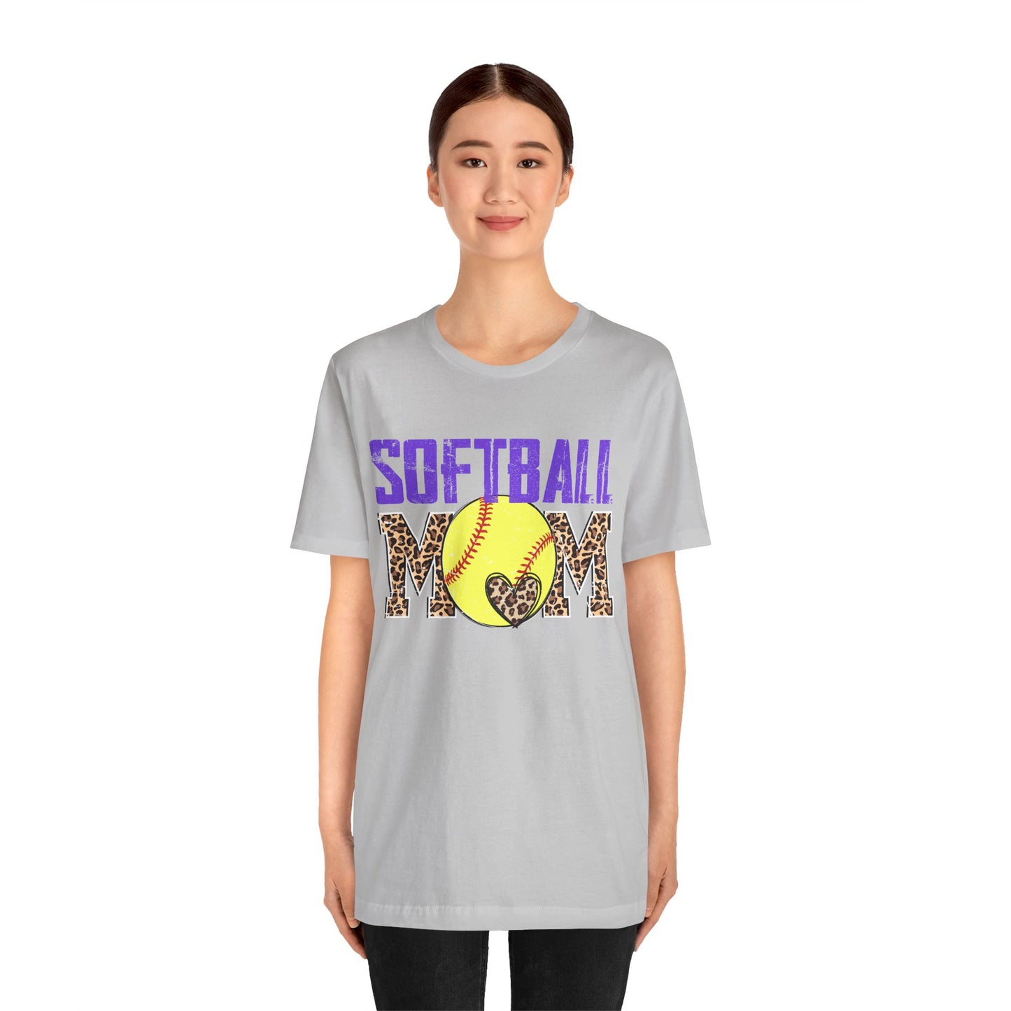 Leopard Softball Mom T Shirt (Light)