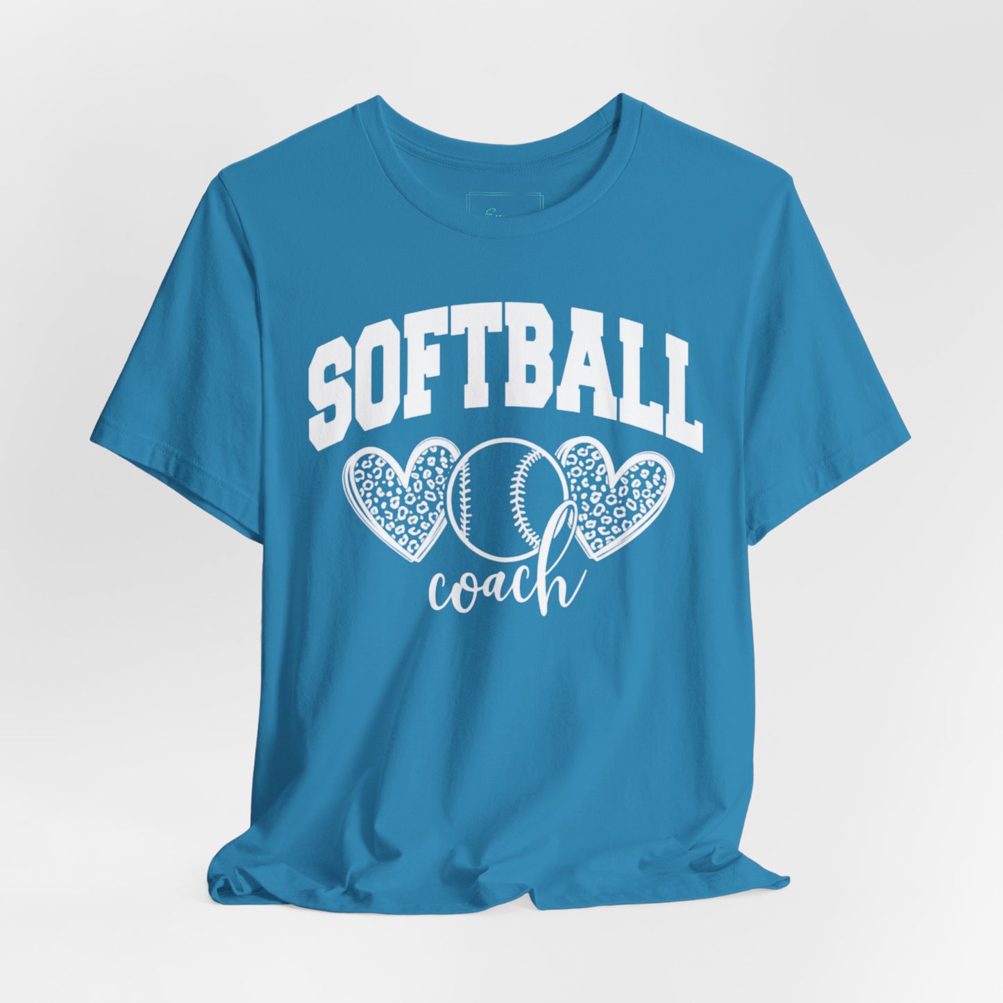 Softball Coach Hearts T Shirt (Light 2)