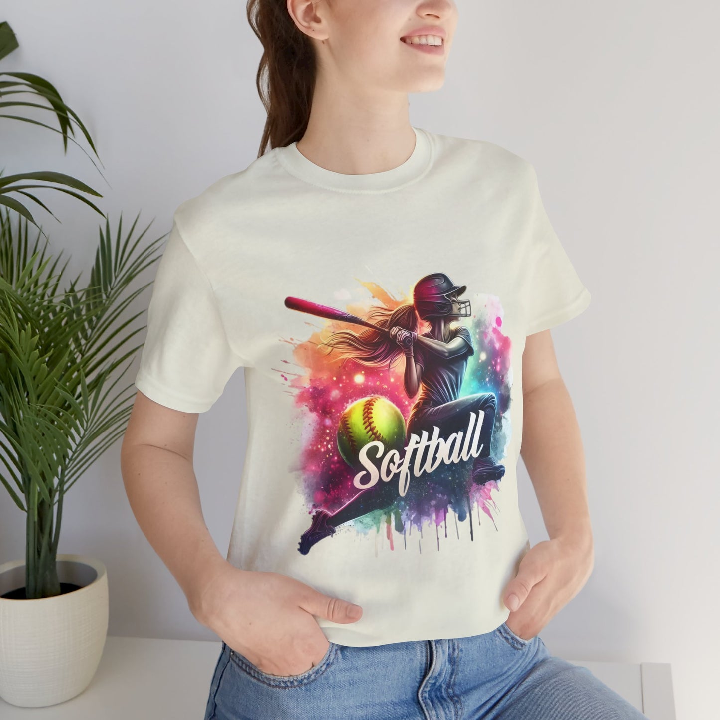 Paint splashed softball swing Jersey Tee