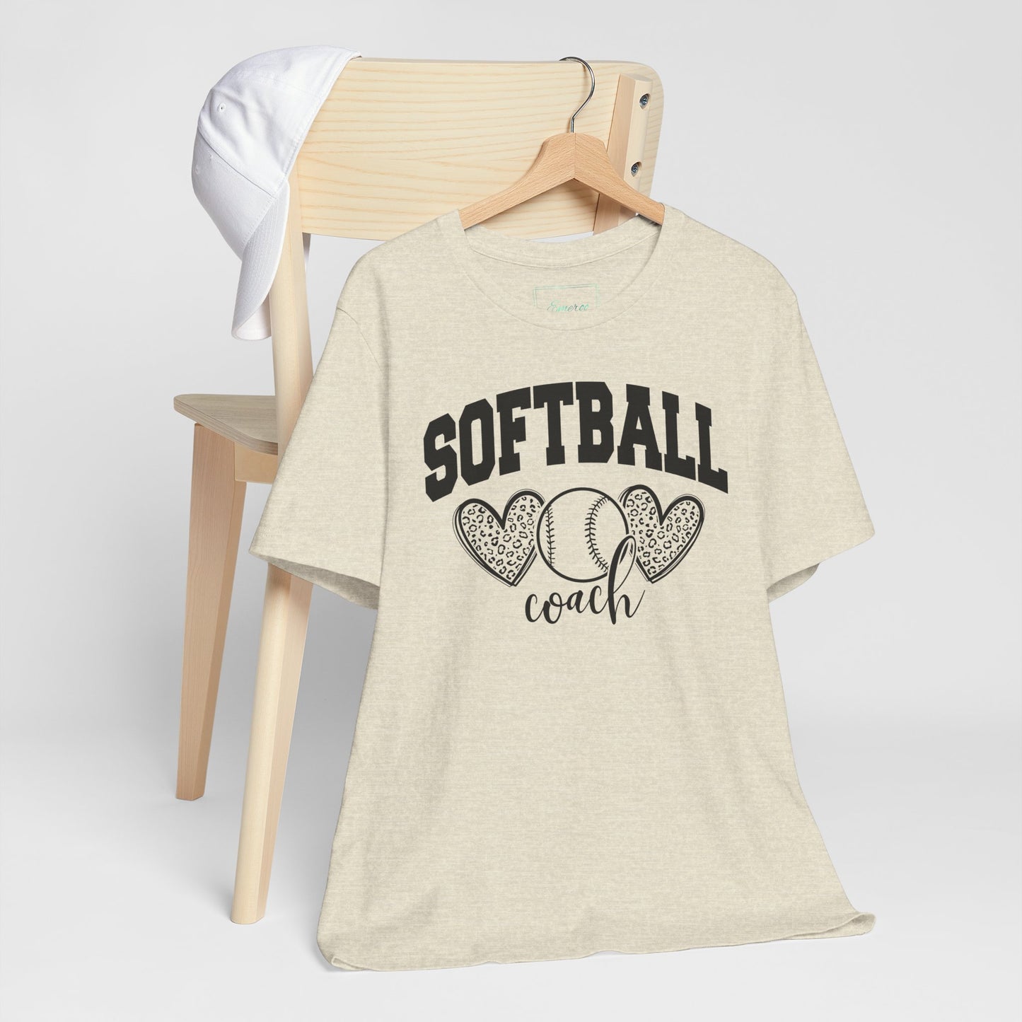 Softball Coach Hearts T Shirt (Light)