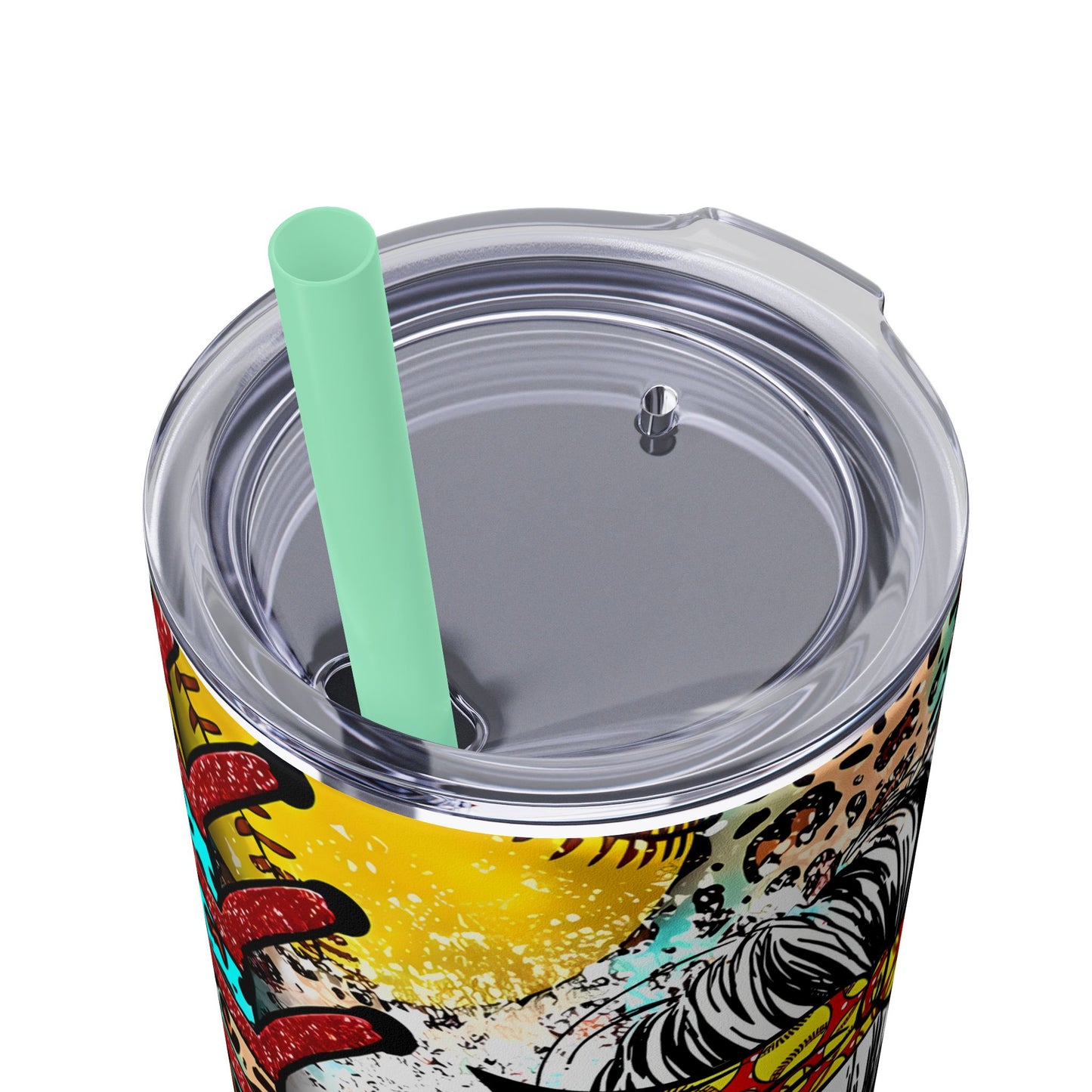 Softball Mom Skinny Tumbler with Straw, 20oz