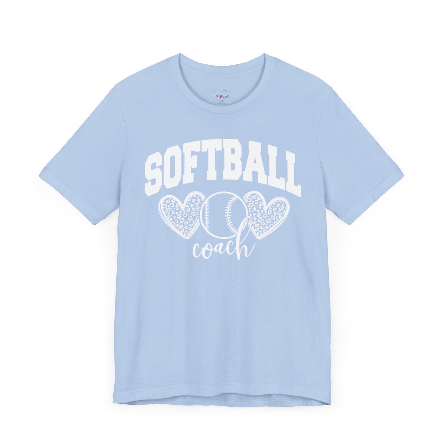Softball Coach Hearts T Shirt (Light 3)