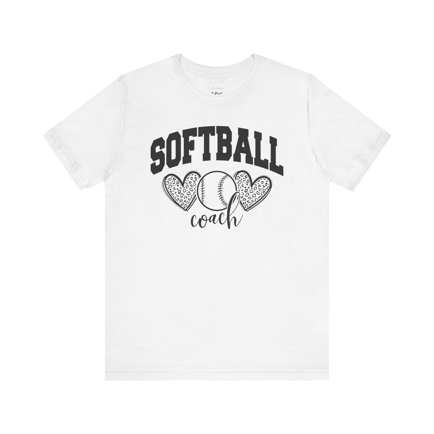 Softball Coach Hearts T Shirt (Light)