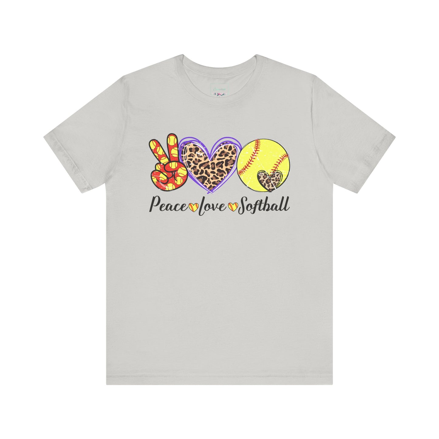 Peace Love Softball T Shirt (Light)