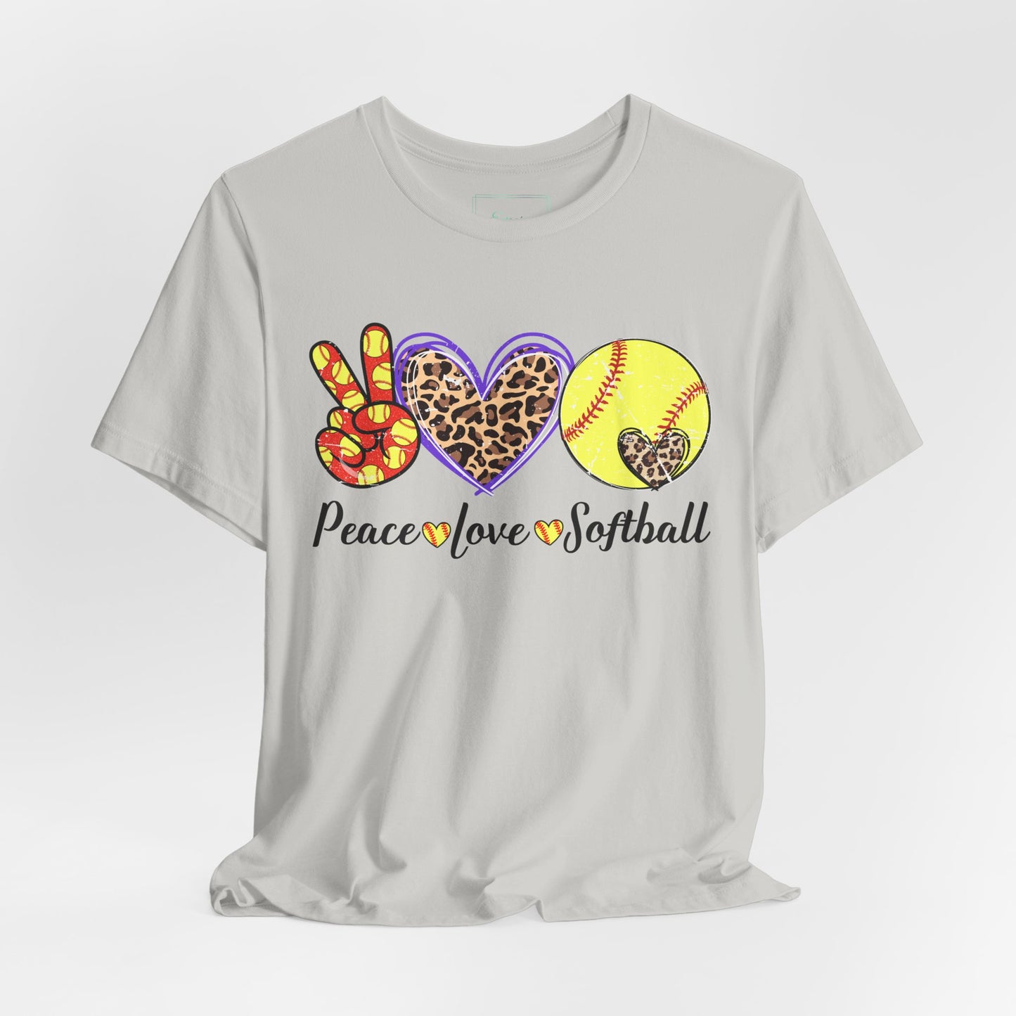 Peace Love Softball T Shirt (Light)