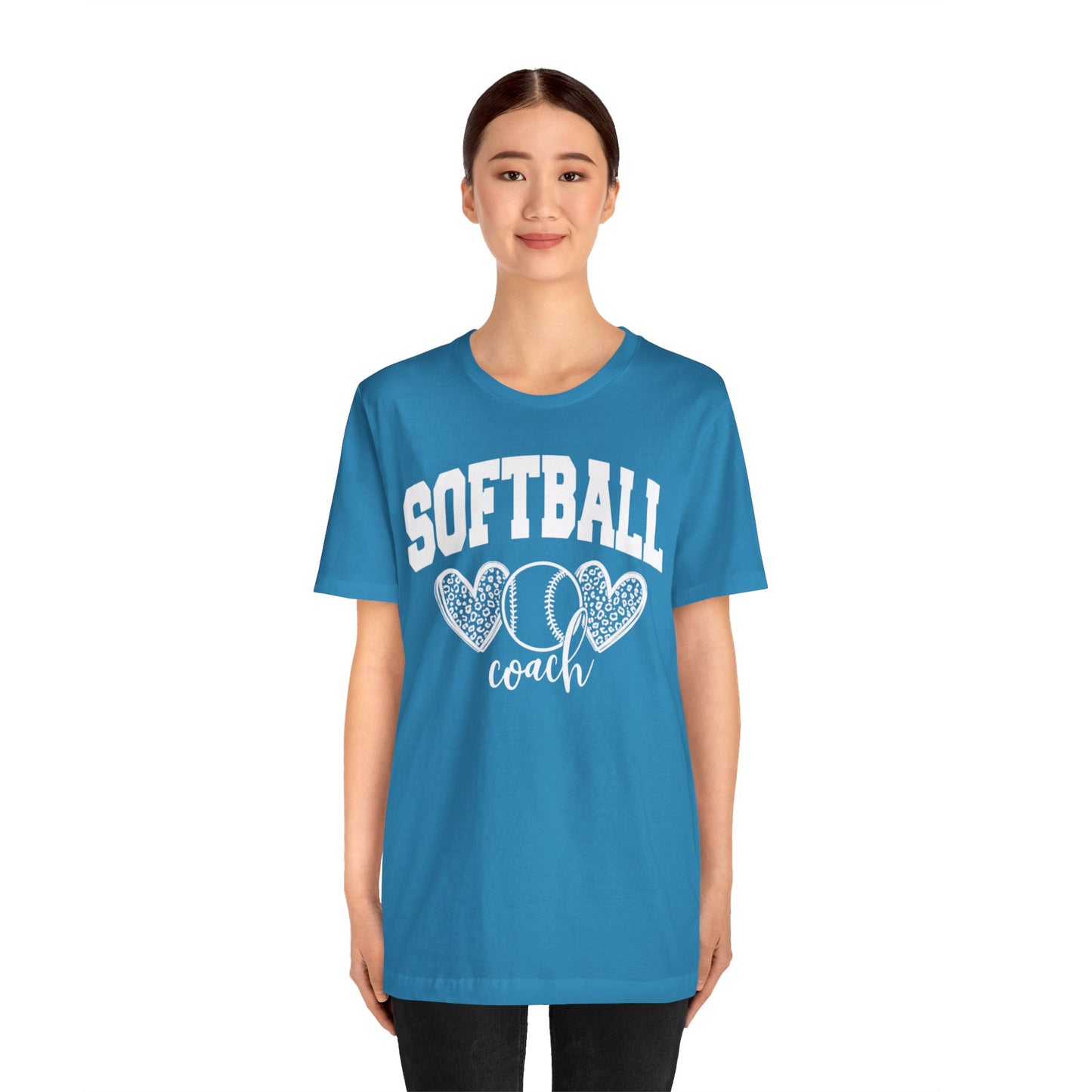 Softball Coach Hearts T Shirt (Light 2)