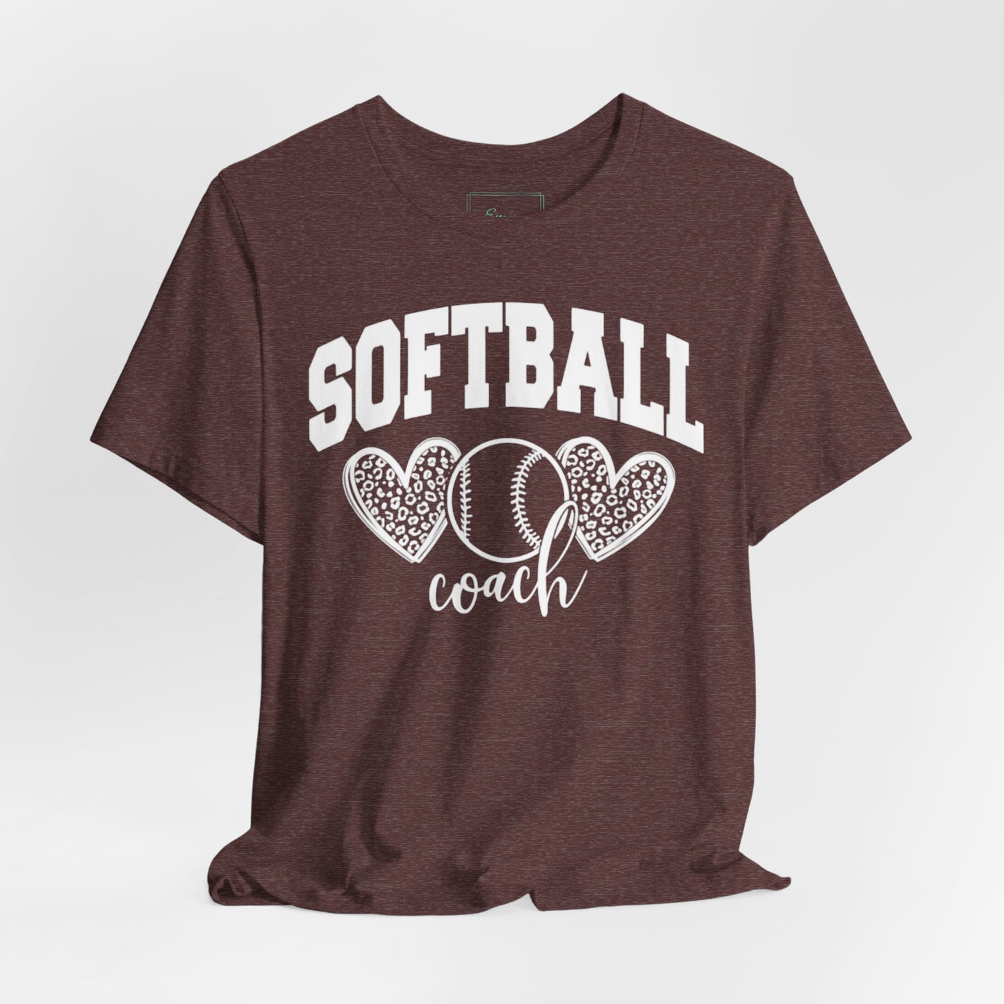 Softball Coach Hearts T Shirt (Dark 1)