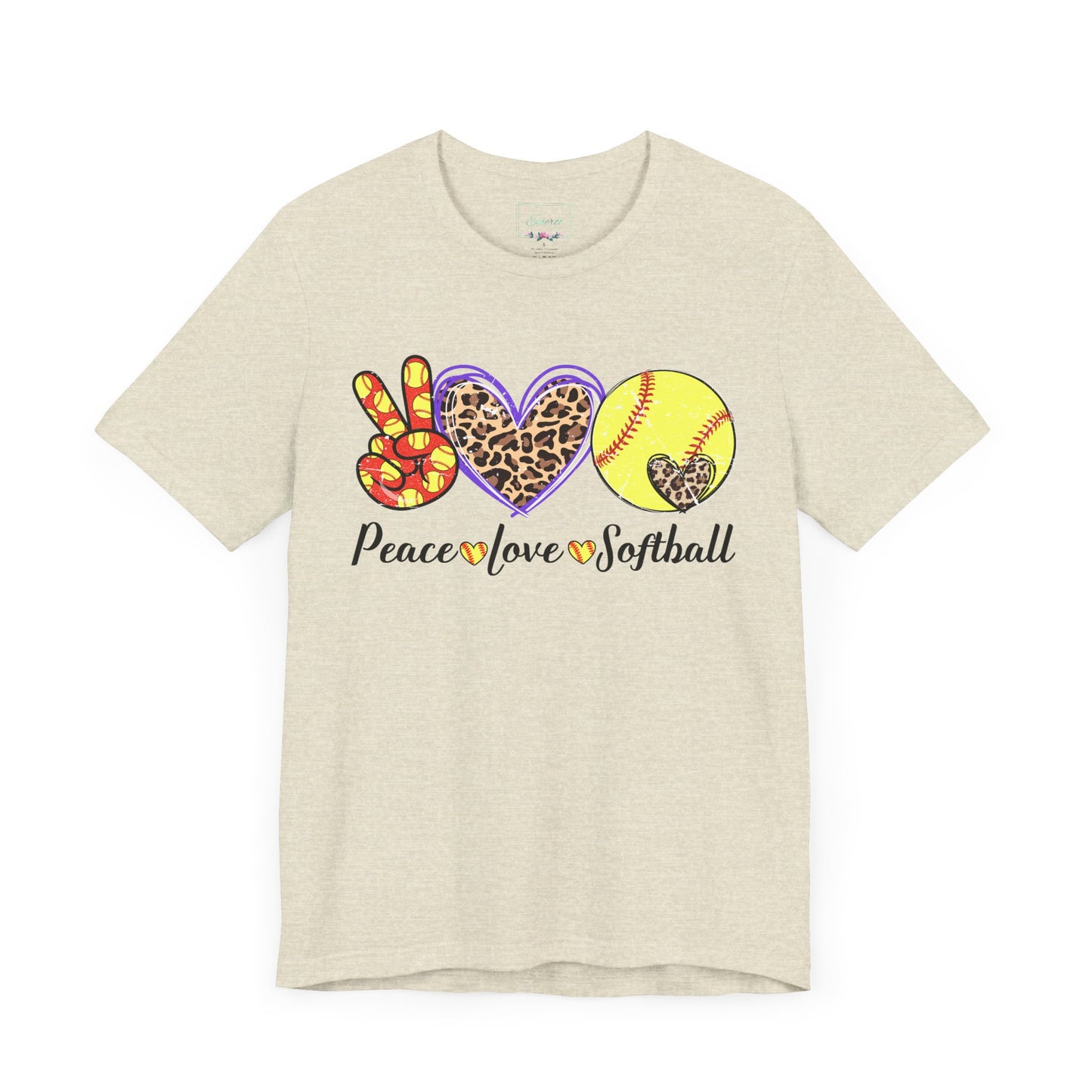 Peace Love Softball T Shirt (Light)