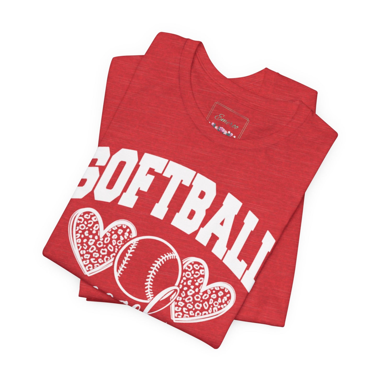 Softball Coach Hearts T Shirt (Dark 1)