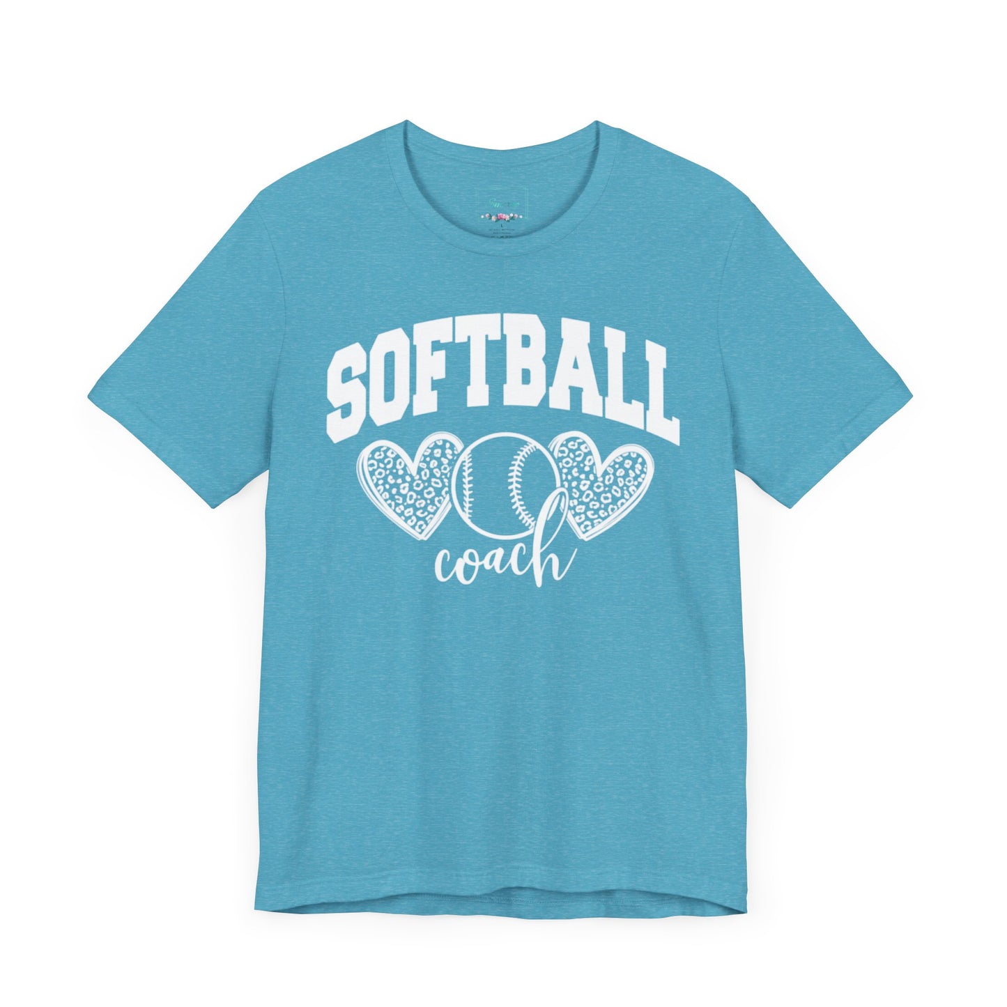 Softball Coach Hearts T Shirt (Light 2)