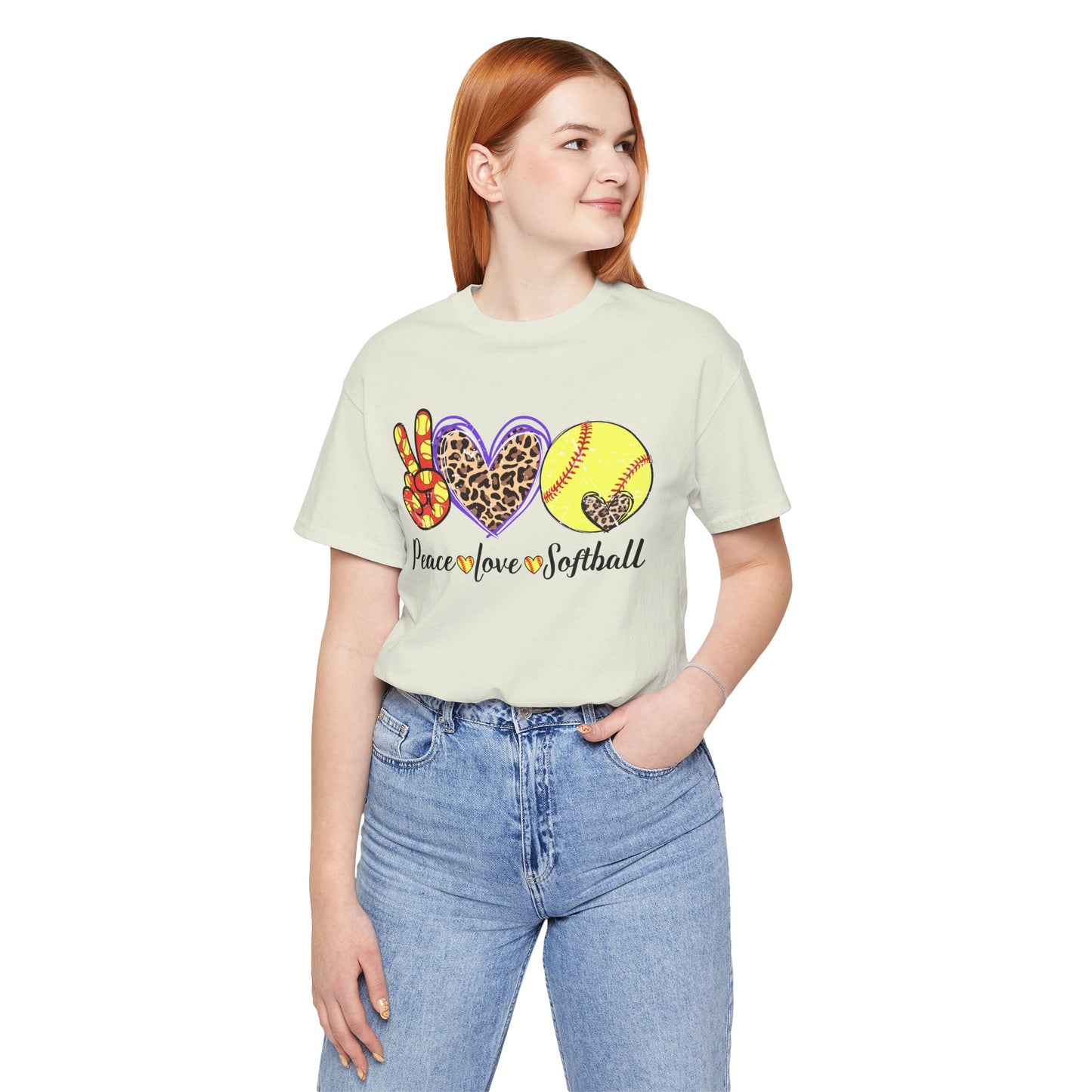 Peace Love Softball T Shirt (Light)