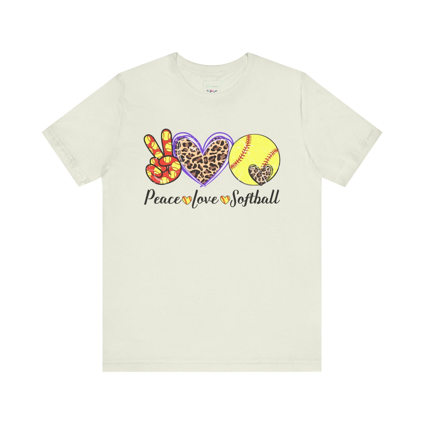 Peace Love Softball T Shirt (Light)