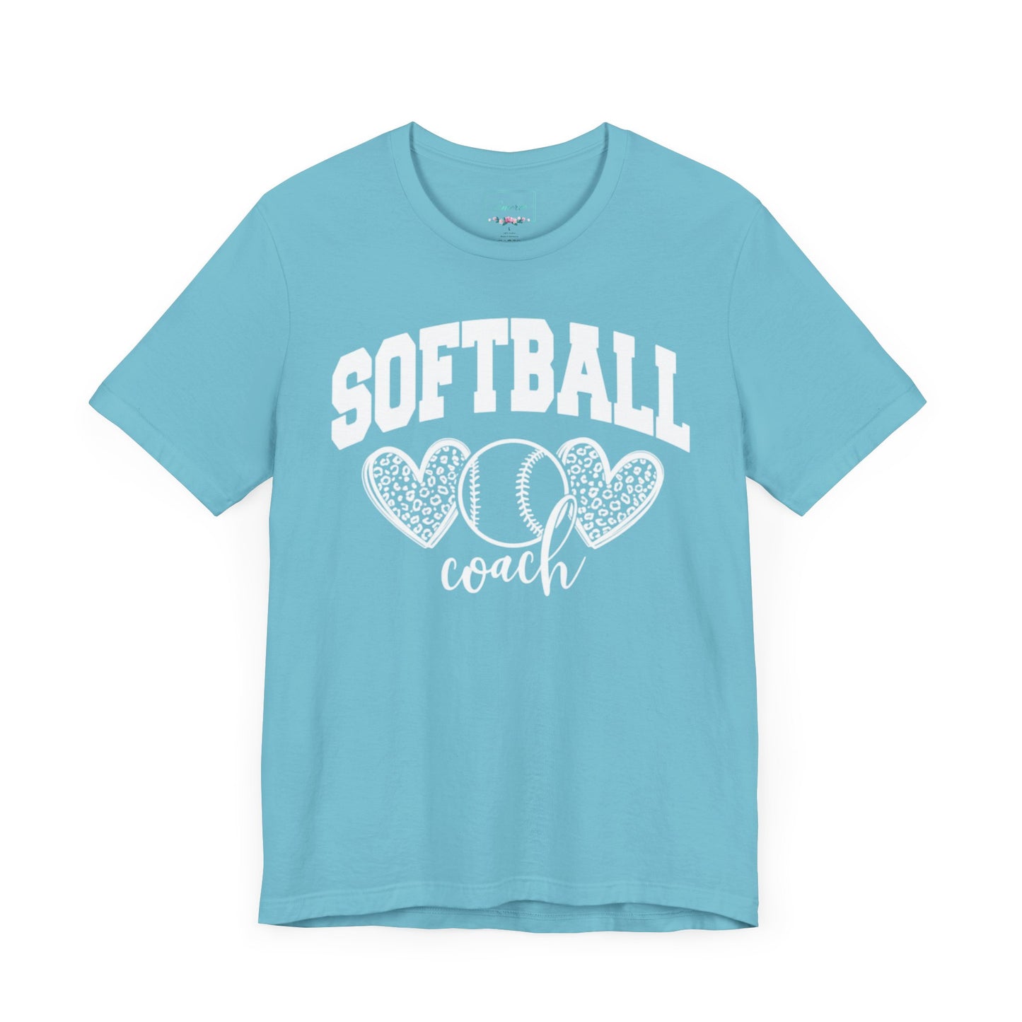 Softball Coach Hearts T Shirt (Light 2)