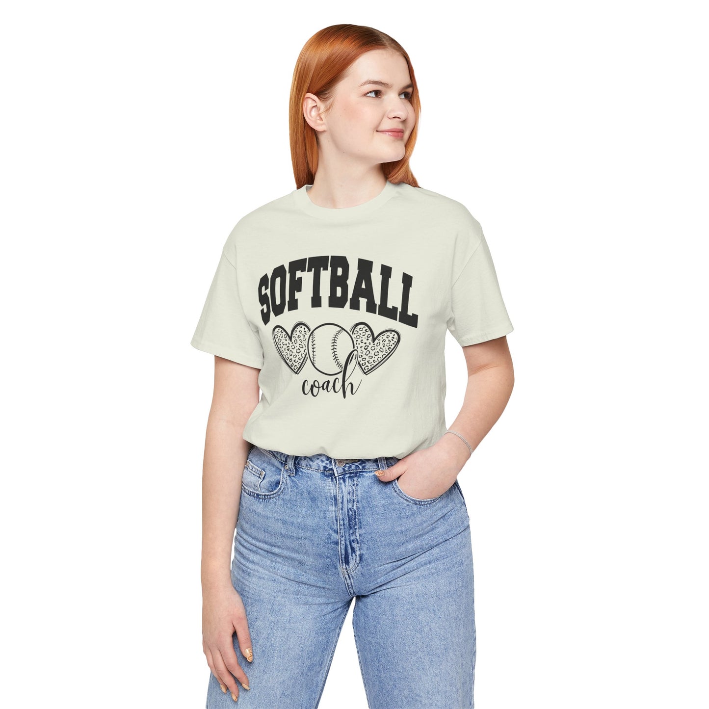 Softball Coach Hearts T Shirt (Light)