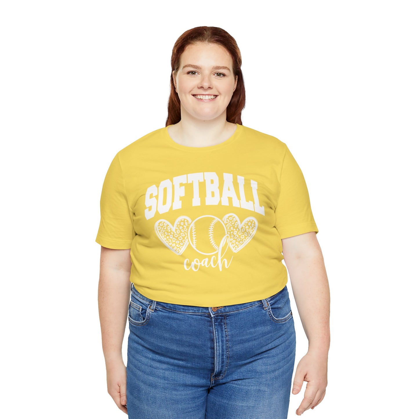 Softball Coach Hearts T Shirt (Light 2)