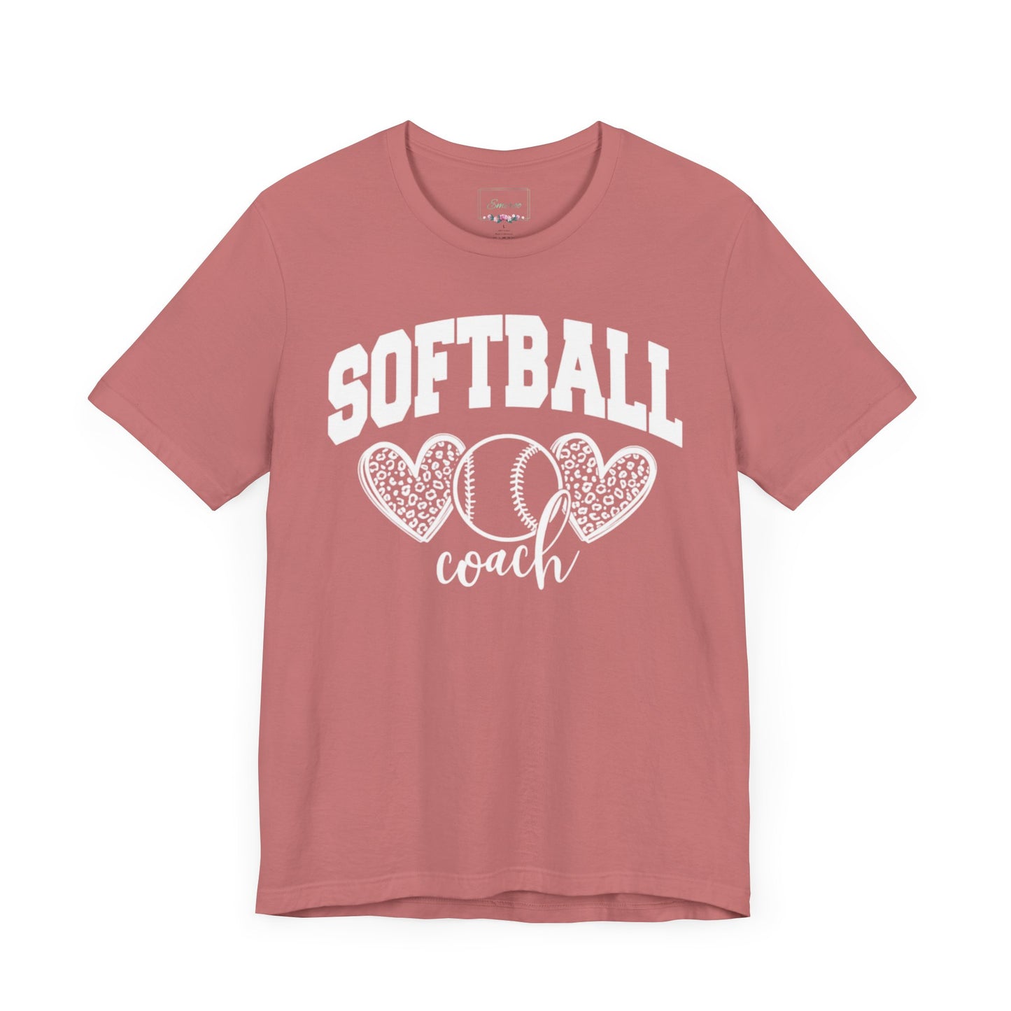 Softball Coach Hearts T Shirt (Dark 1)