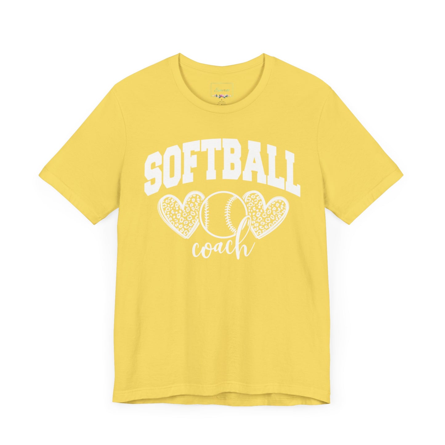 Softball Coach Hearts T Shirt (Light 2)