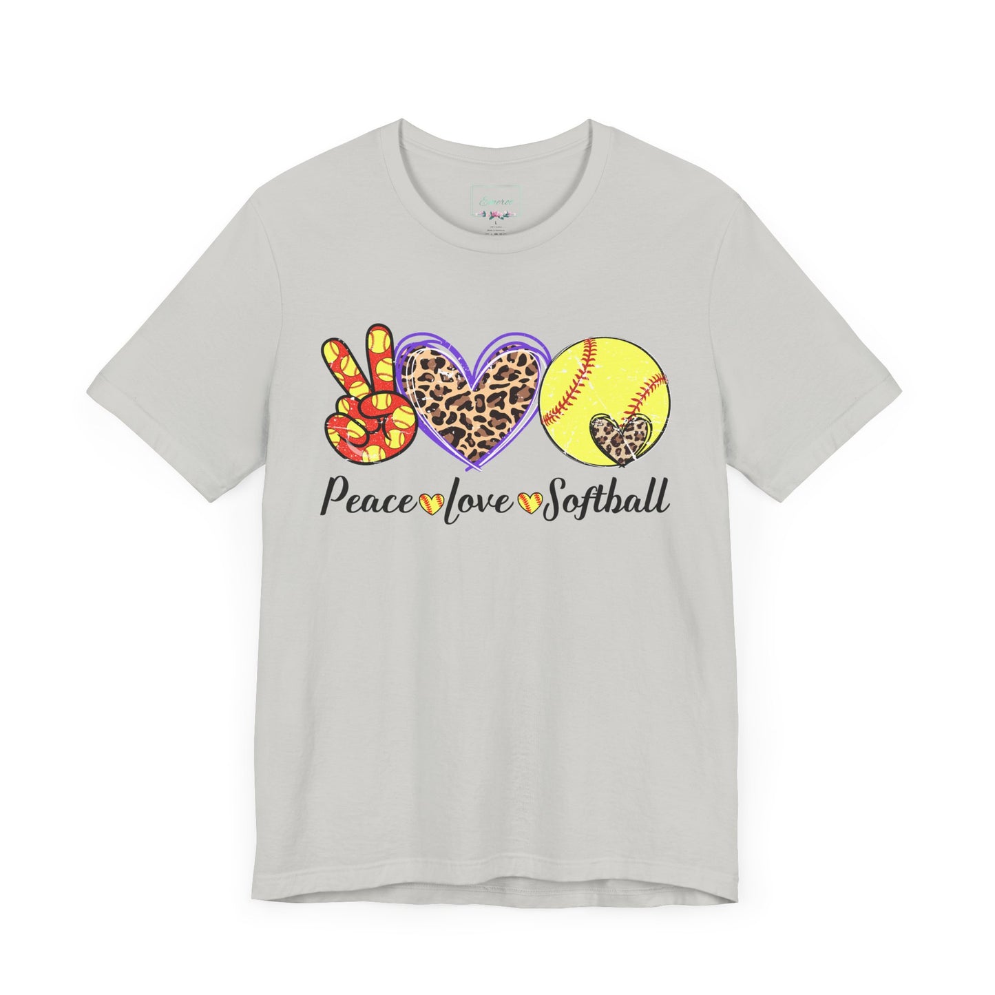 Peace Love Softball T Shirt (Light)