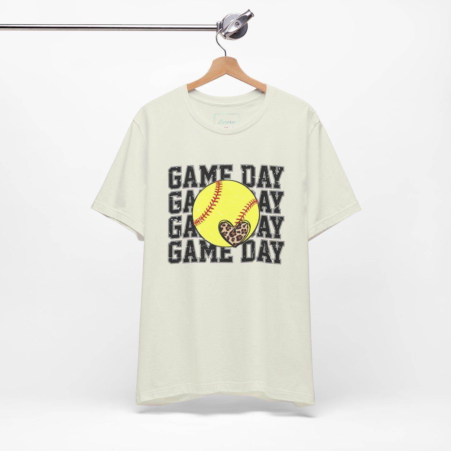 Softball Game Day Heart T Shirt (Light)