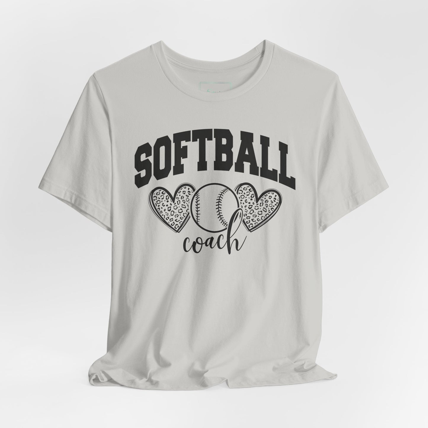 Softball Coach Hearts T Shirt (Light)
