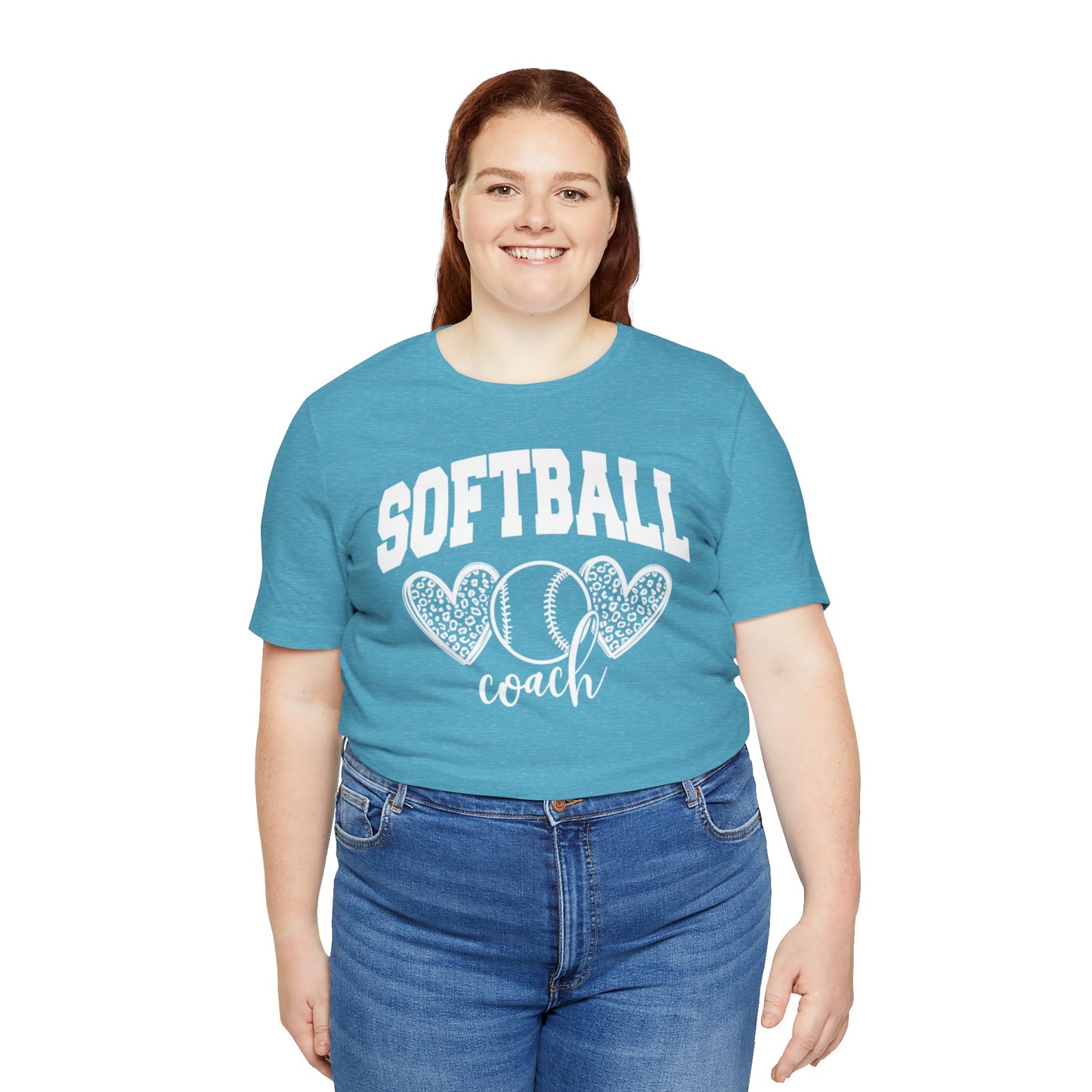 Softball Coach Hearts T Shirt (Light 2)