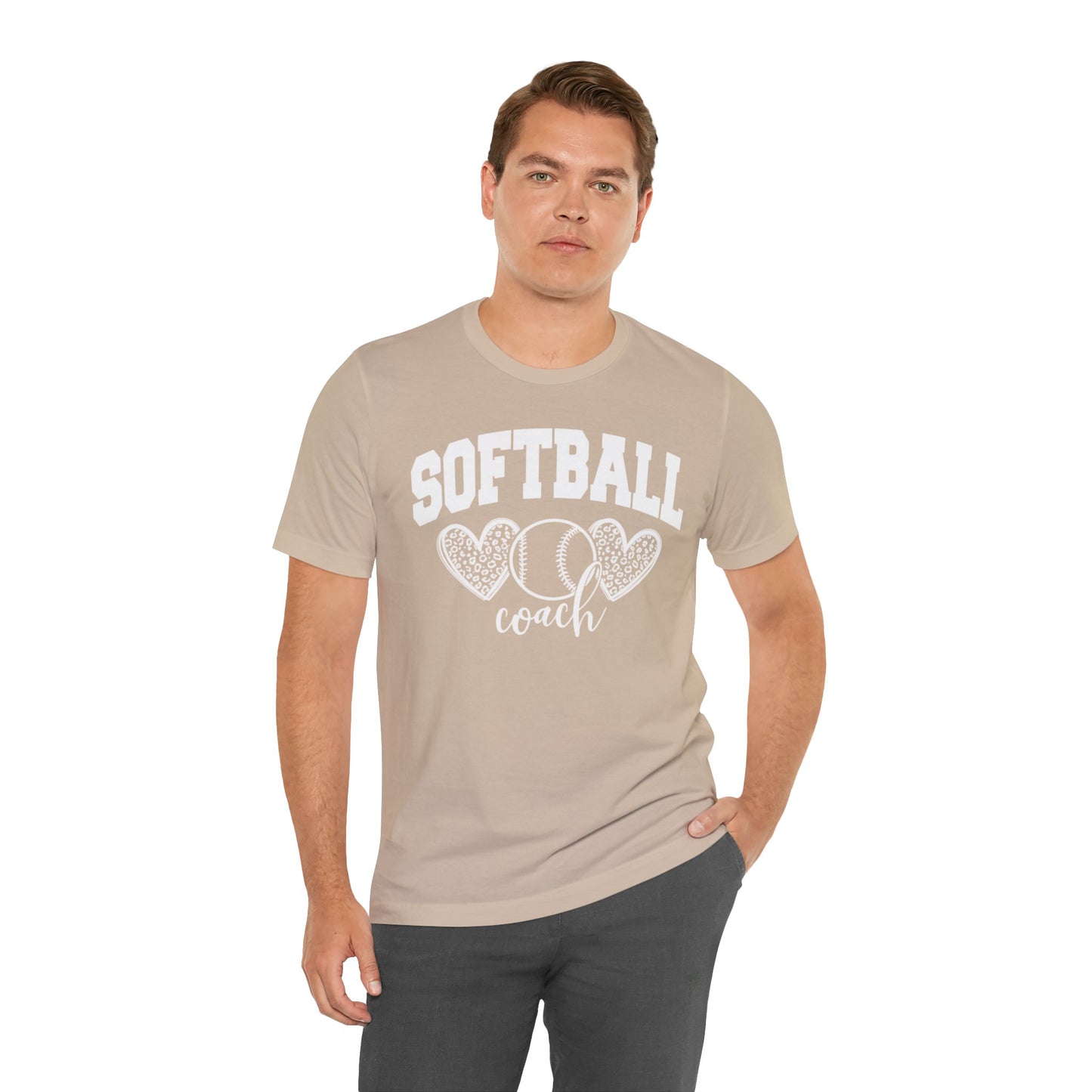 Softball Coach Hearts T Shirt (Light 2)