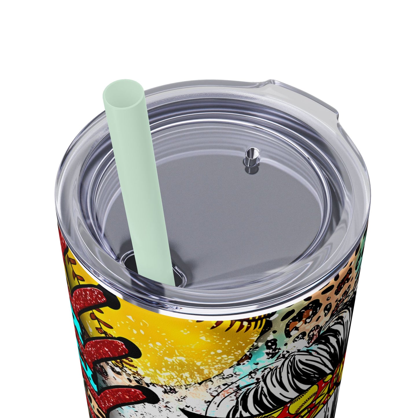 Softball Mom Skinny Tumbler with Straw, 20oz
