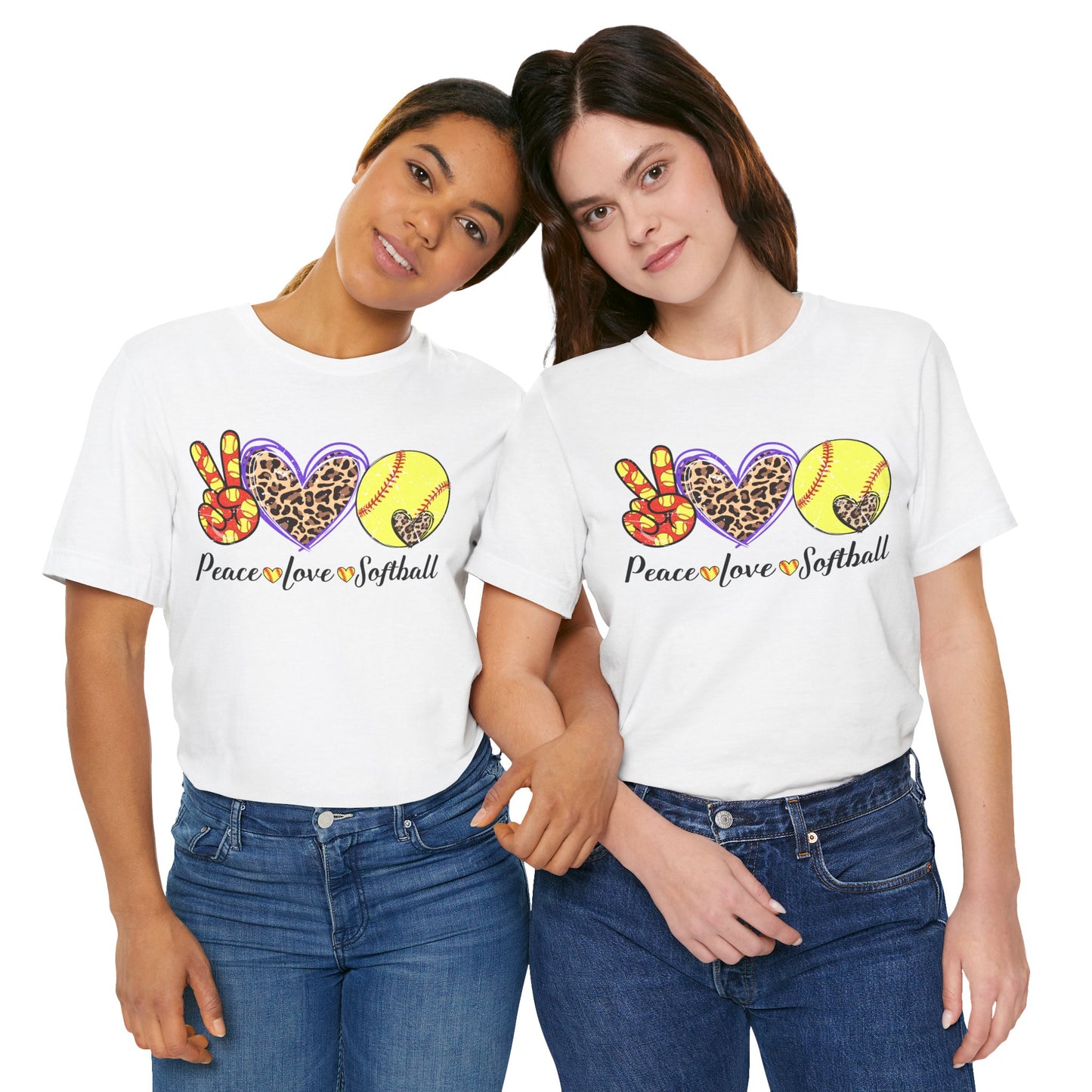 Peace Love Softball T Shirt (Light)