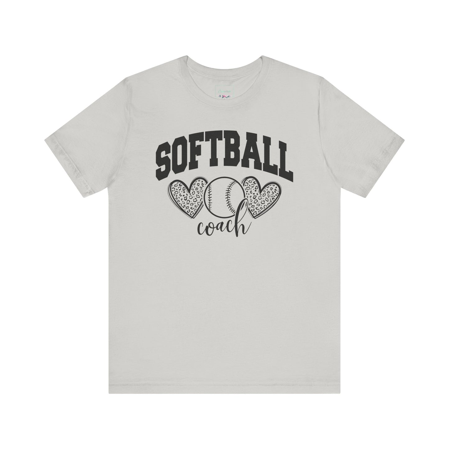 Softball Coach Hearts T Shirt (Light)