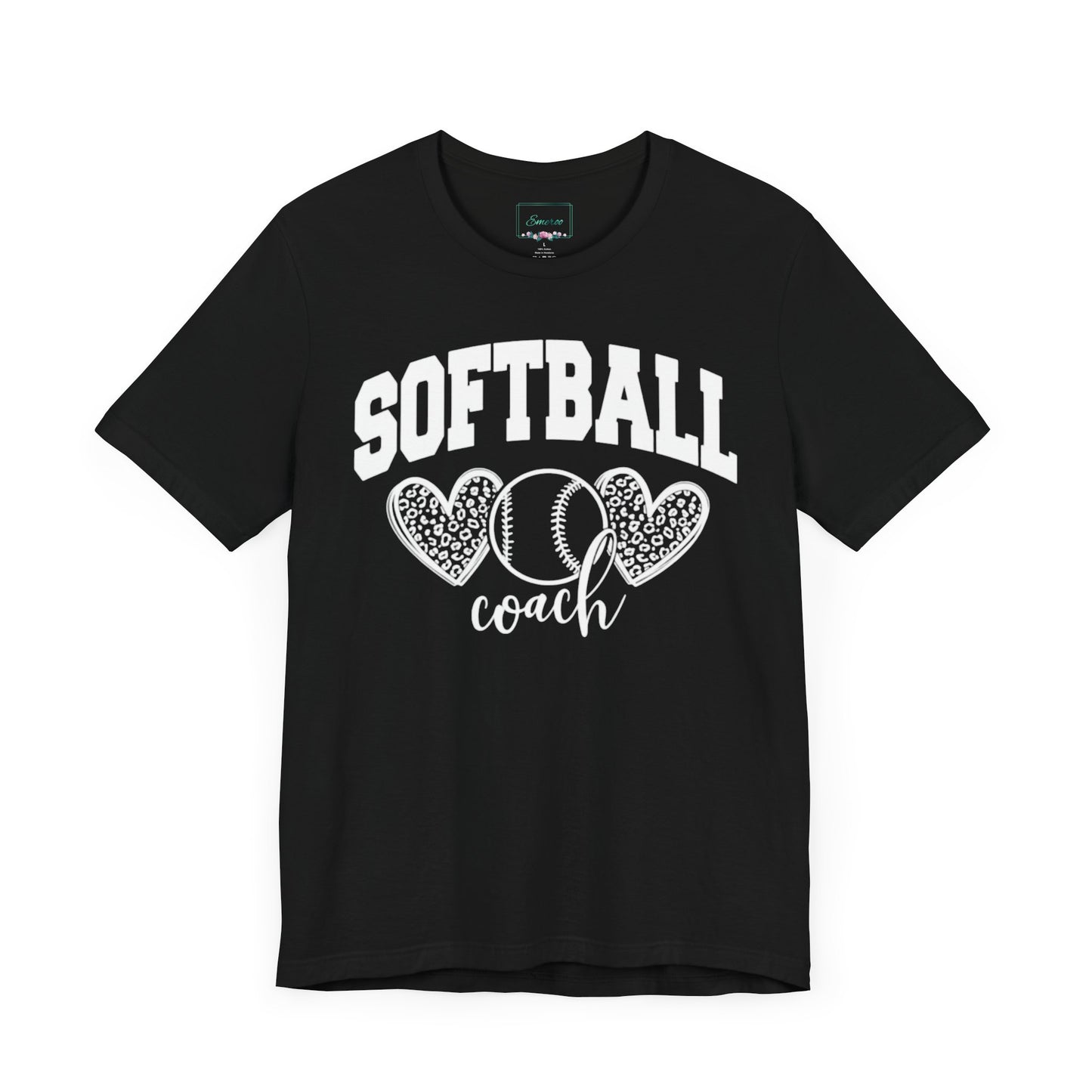 Softball Coach Hearts T Shirt (Dark 1)