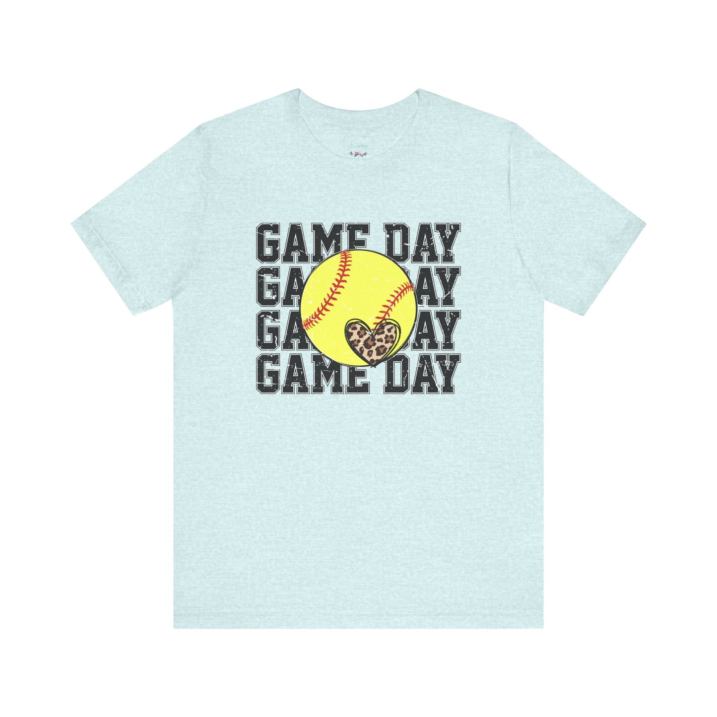 Softball Game Day Heart T Shirt (Light)