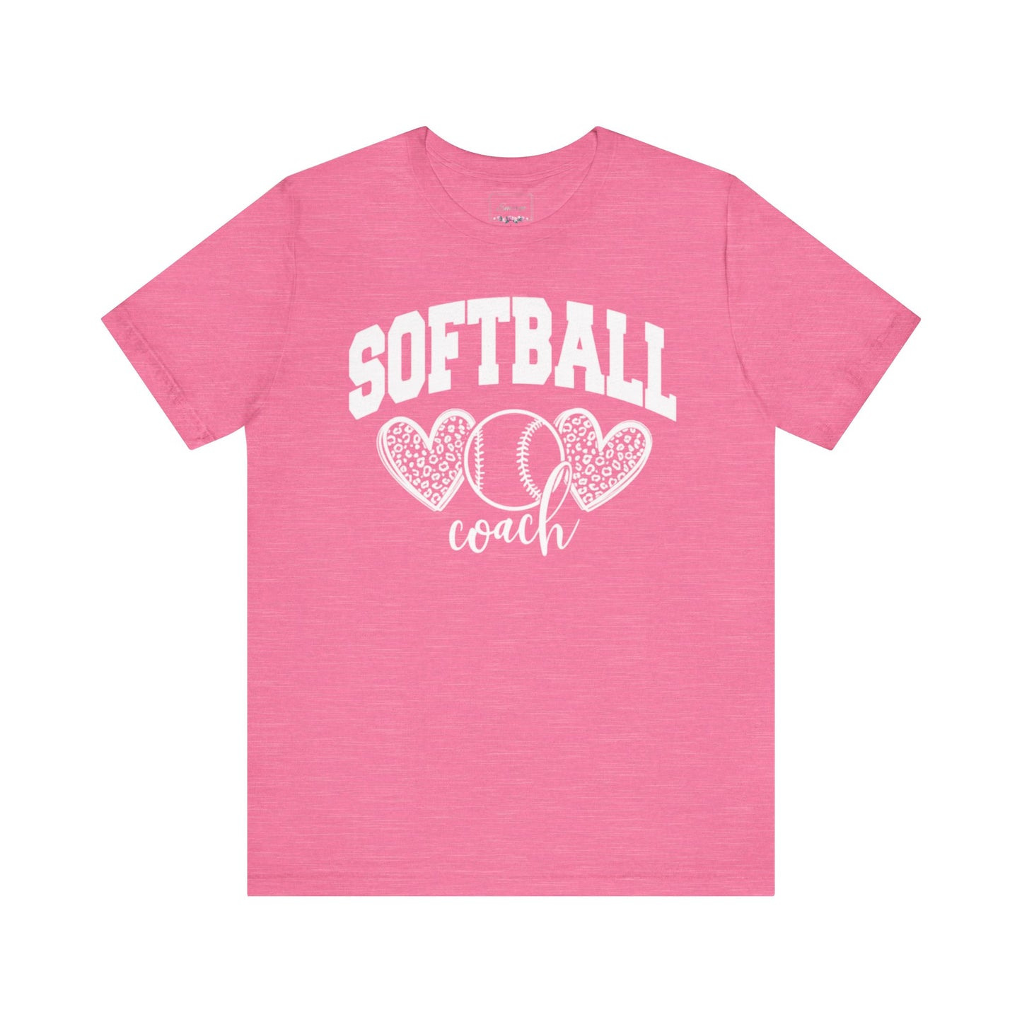 Softball Coach Hearts T Shirt (Light 1)