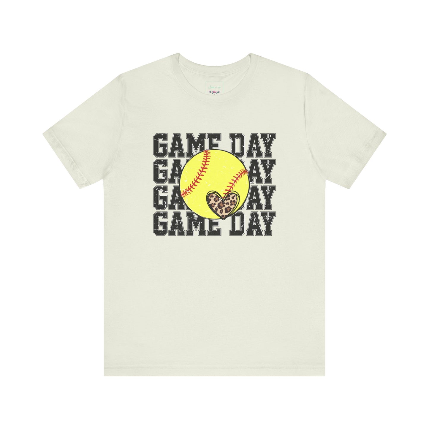 Softball Game Day Heart T Shirt (Light)