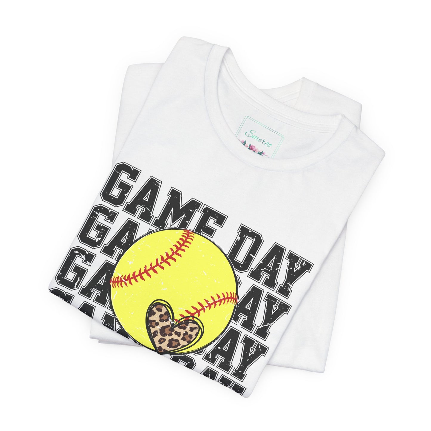Softball Game Day Heart T Shirt (Light)