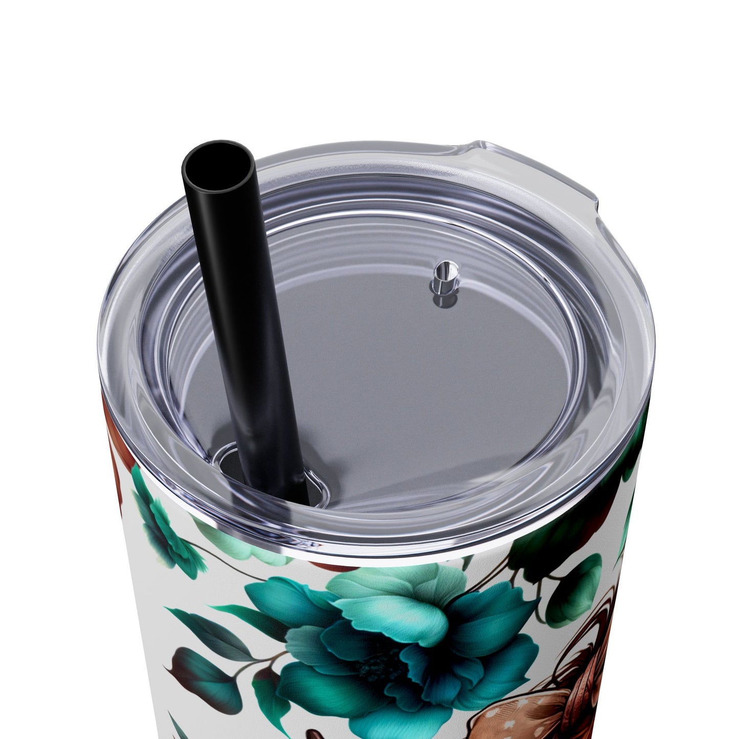 Brown highland cow Skinny Tumbler with Straw, 20oz