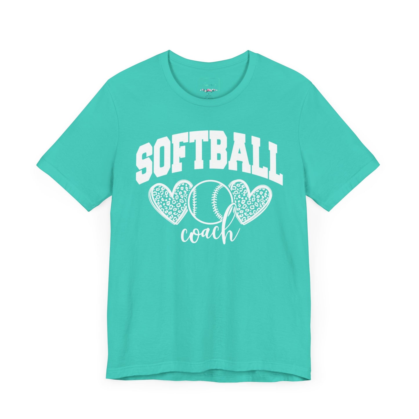 Softball Coach Hearts T Shirt (Light 2)
