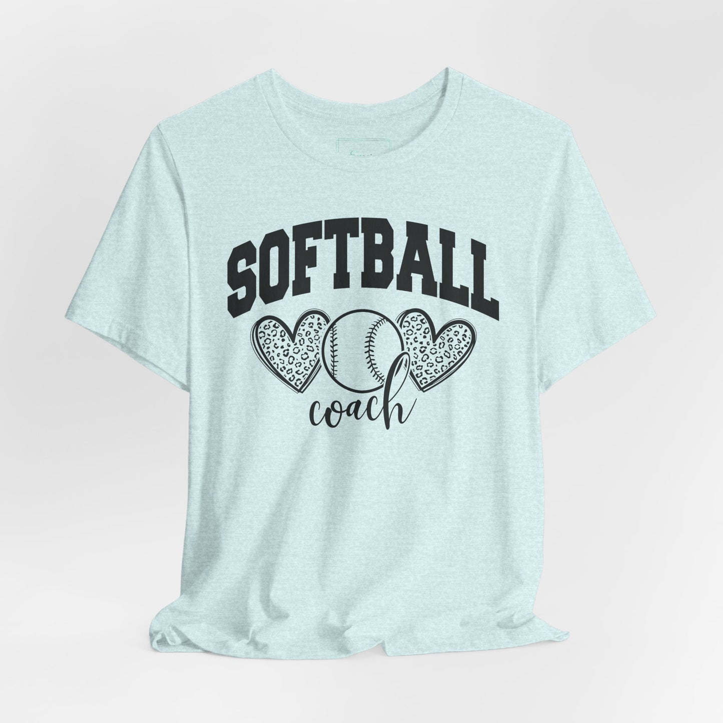 Softball Coach Hearts T Shirt (Light)